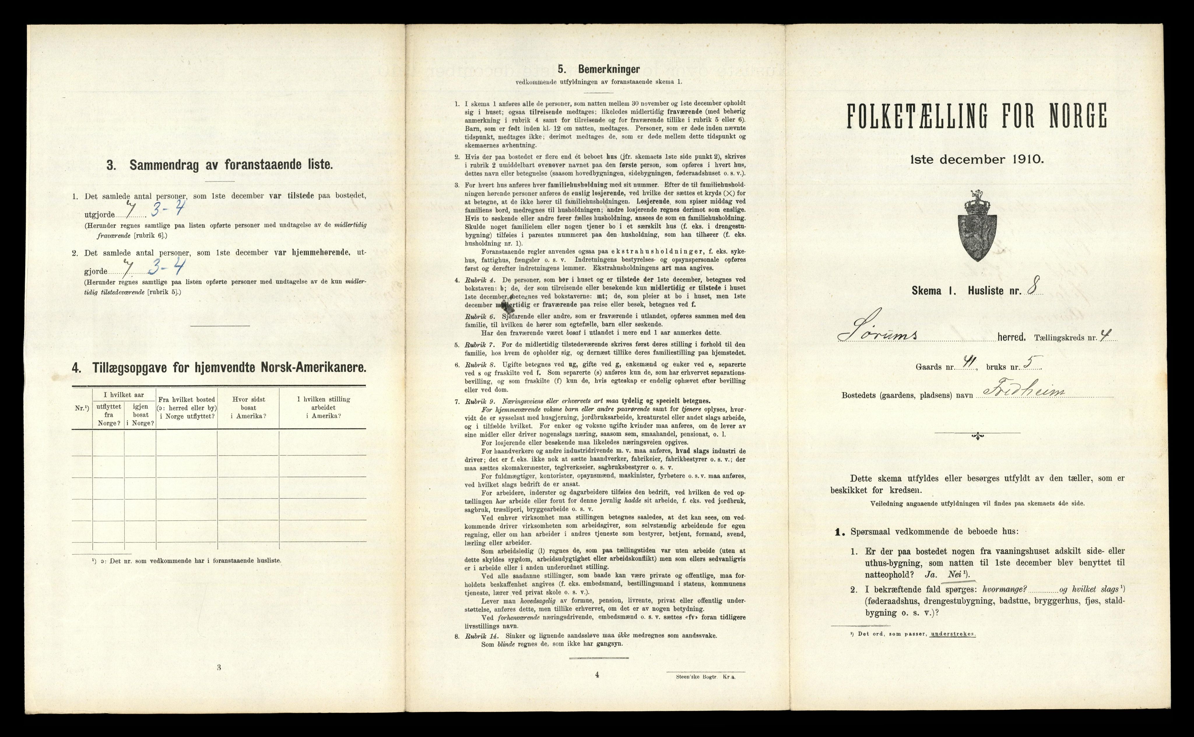 RA, Folketelling 1910 for 0226 Sørum herred, 1910, s. 425