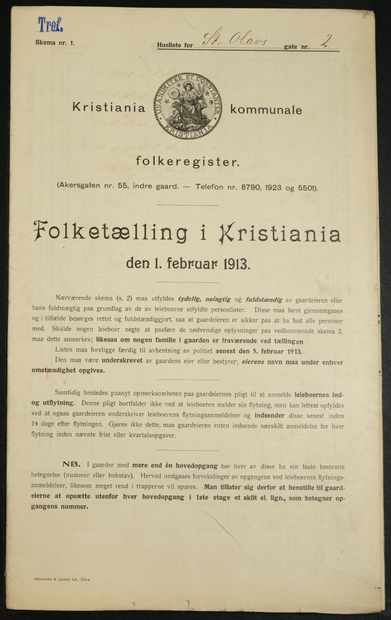 OBA, Kommunal folketelling 1.2.1913 for Kristiania, 1913, s. 87950