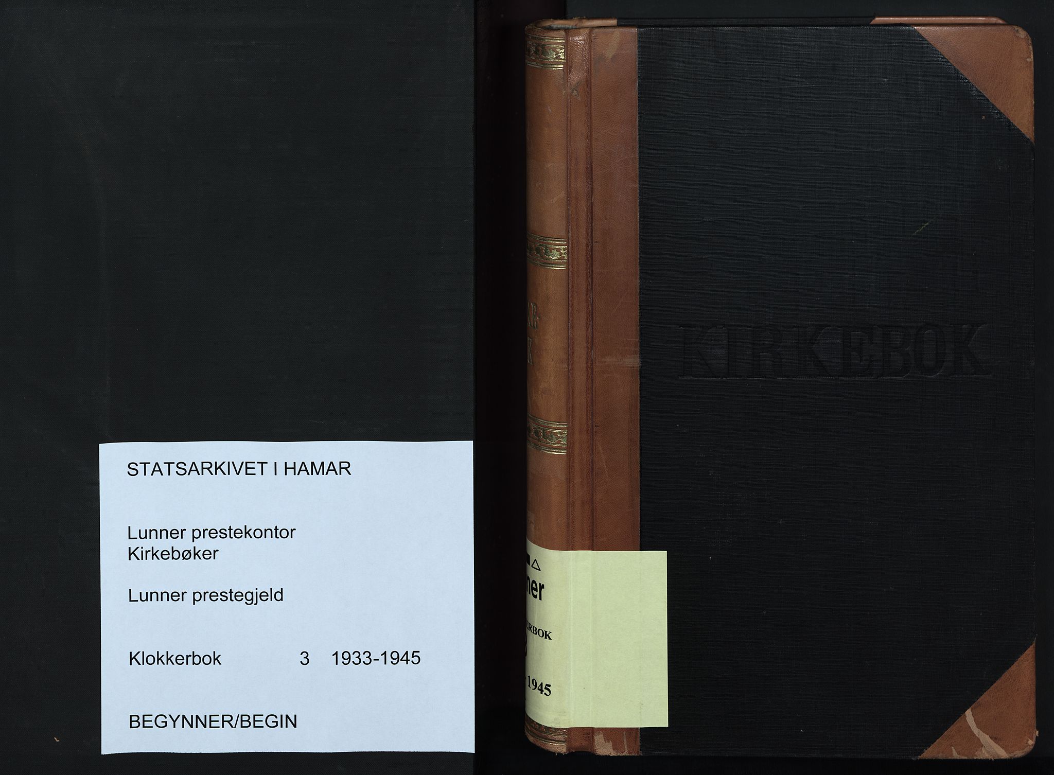 Lunner prestekontor, AV/SAH-PREST-118/H/Ha/Hab/L0003: Klokkerbok nr. 3, 1933-1945