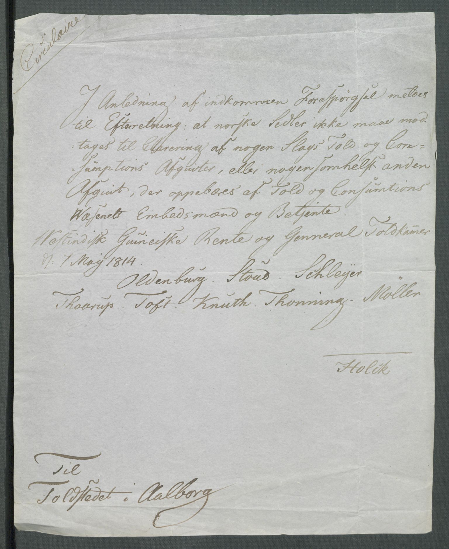 Forskjellige samlinger, Historisk-kronologisk samling, AV/RA-EA-4029/G/Ga/L0009A: Historisk-kronologisk samling. Dokumenter fra januar og ut september 1814. , 1814, s. 56