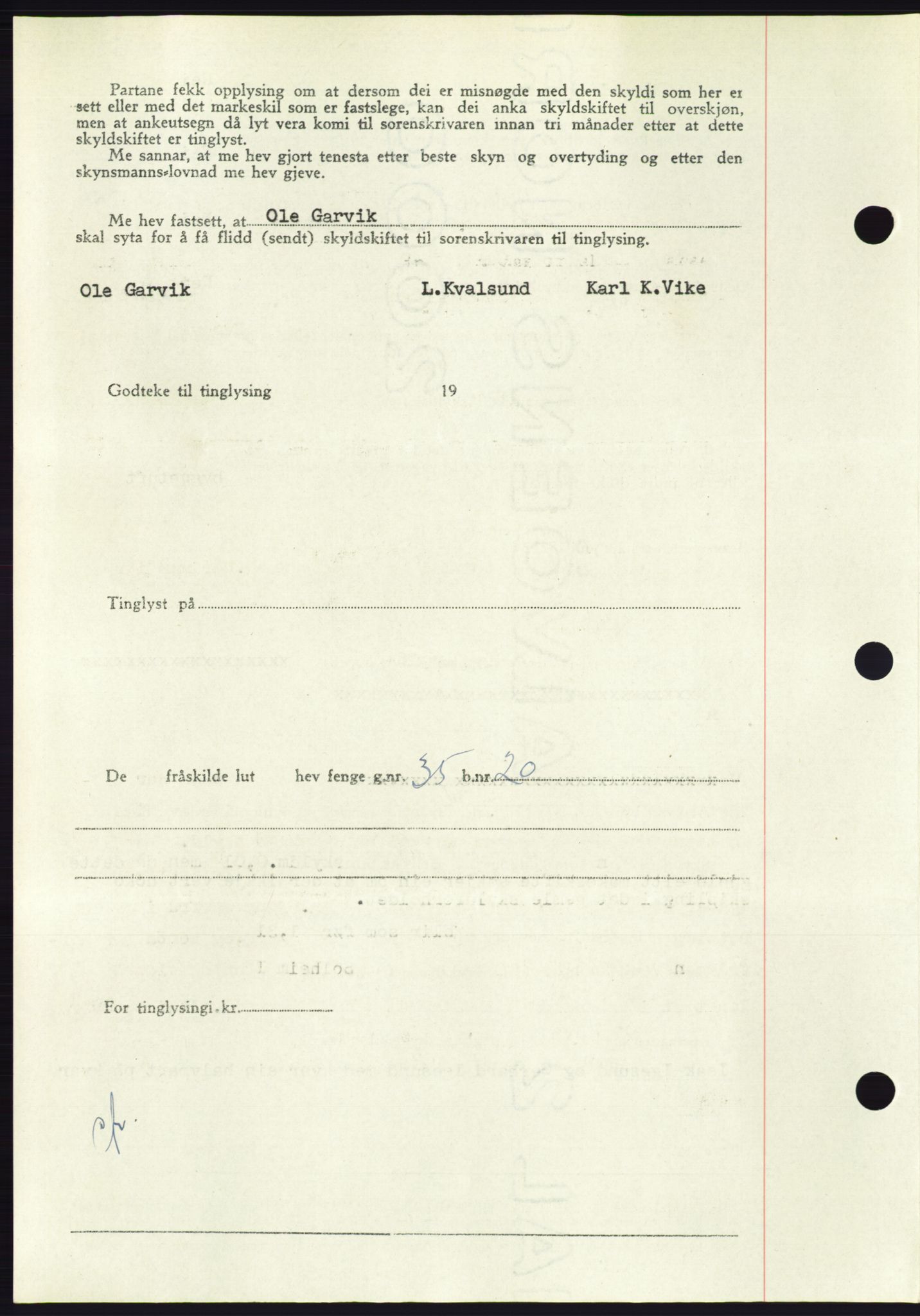Søre Sunnmøre sorenskriveri, AV/SAT-A-4122/1/2/2C/L0085: Pantebok nr. 11A, 1949-1949, Dagboknr: 2024/1949
