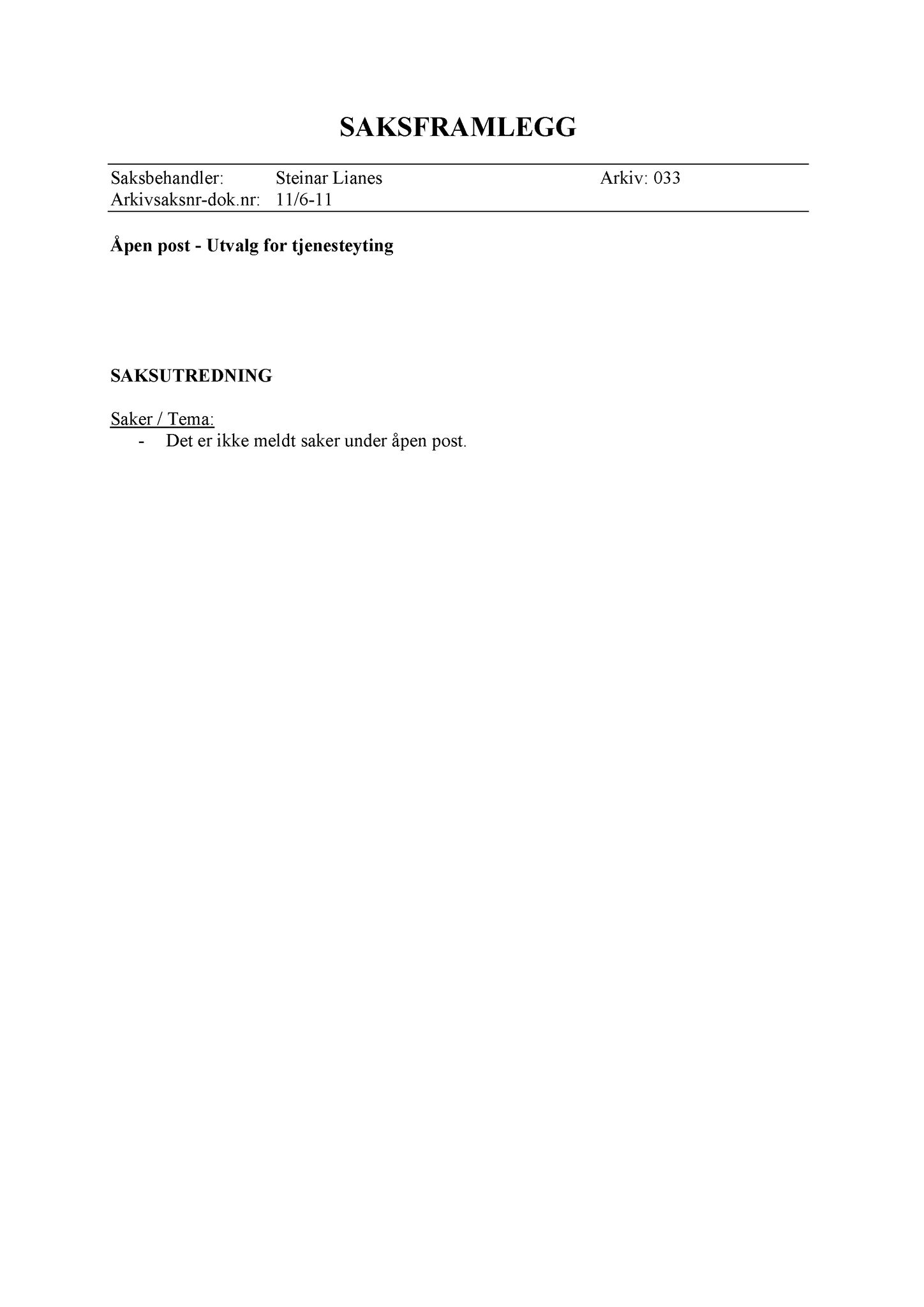 Klæbu Kommune, TRKO/KK/14-UTY/L004: Utvalg for tjenesteyting - Møtedokumenter, 2011, s. 200