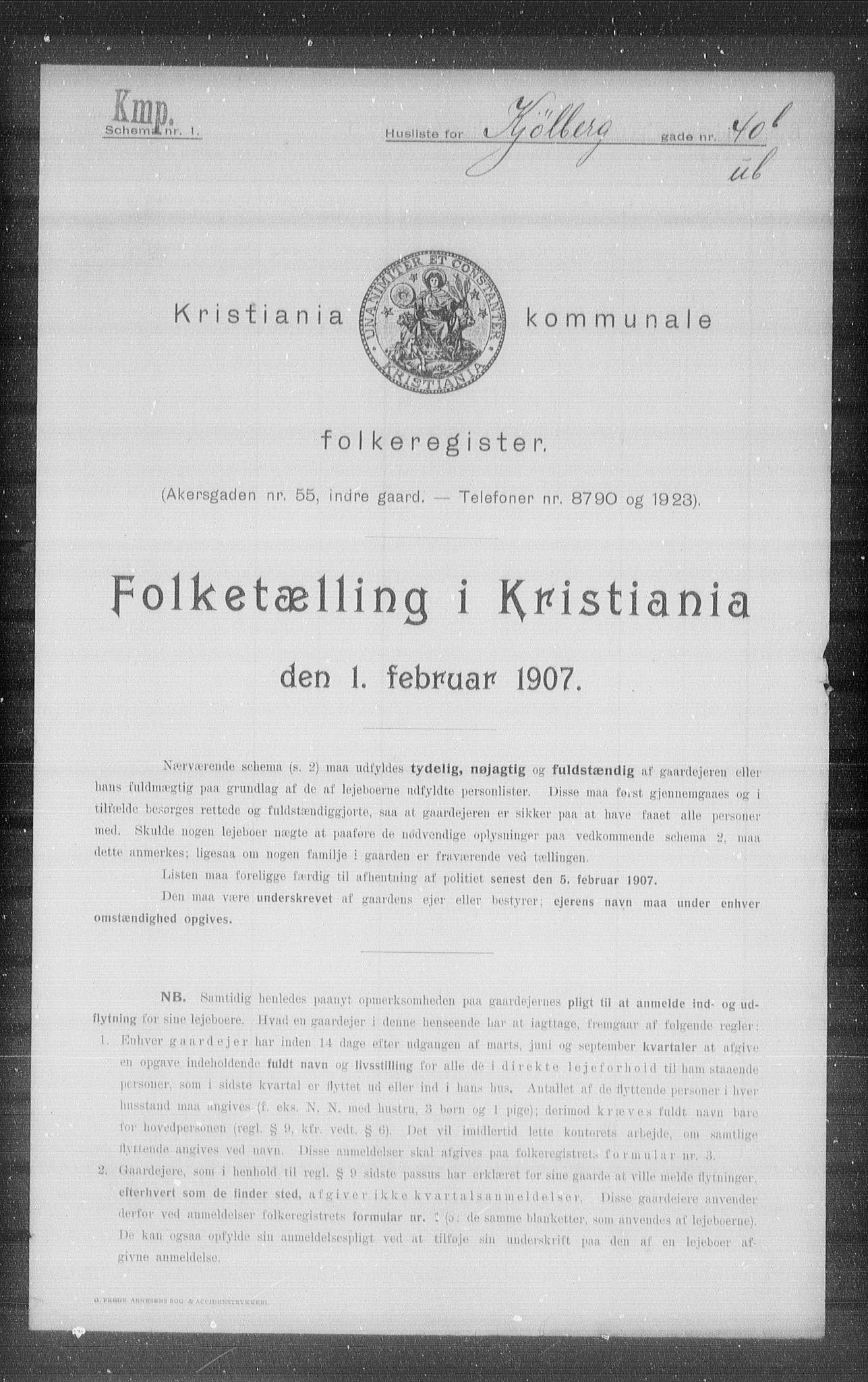 OBA, Kommunal folketelling 1.2.1907 for Kristiania kjøpstad, 1907, s. 26337