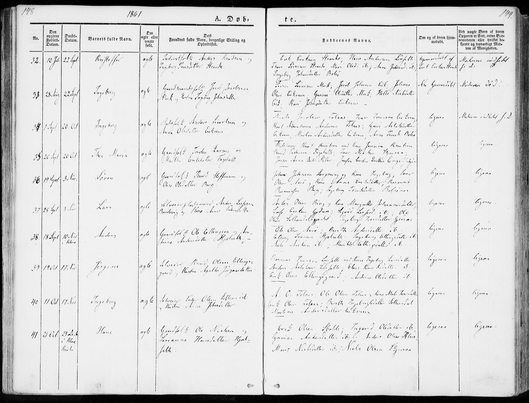 Ministerialprotokoller, klokkerbøker og fødselsregistre - Møre og Romsdal, SAT/A-1454/555/L0653: Ministerialbok nr. 555A04, 1843-1869, s. 148-149