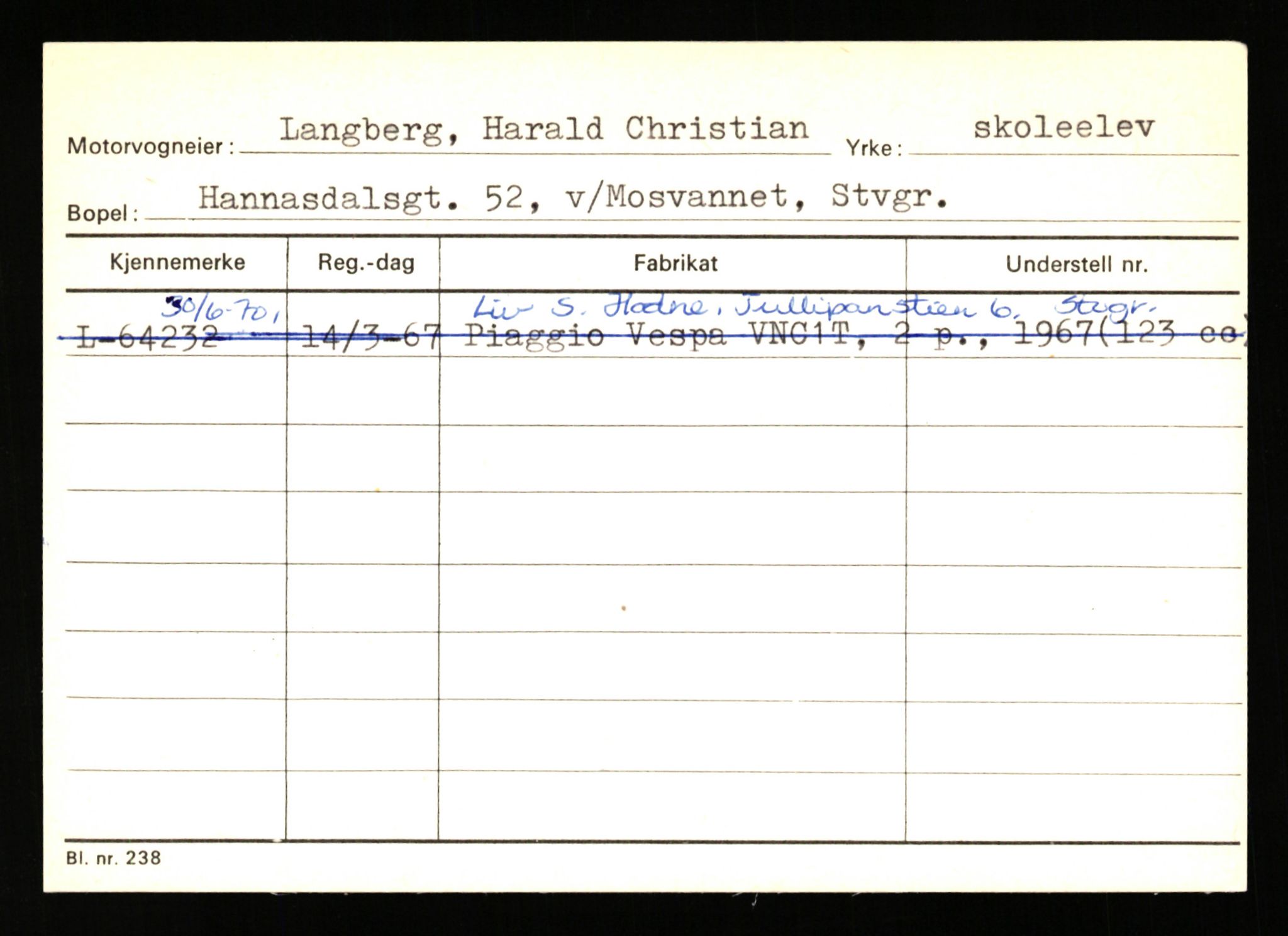 Stavanger trafikkstasjon, AV/SAST-A-101942/0/H/L0022: Landsverk - Laxau, 1930-1971, s. 17