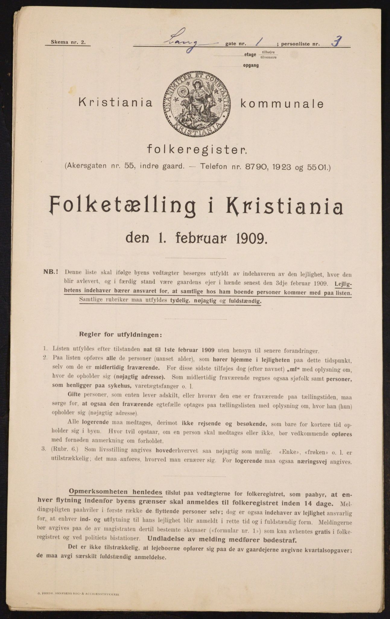 OBA, Kommunal folketelling 1.2.1909 for Kristiania kjøpstad, 1909, s. 51506