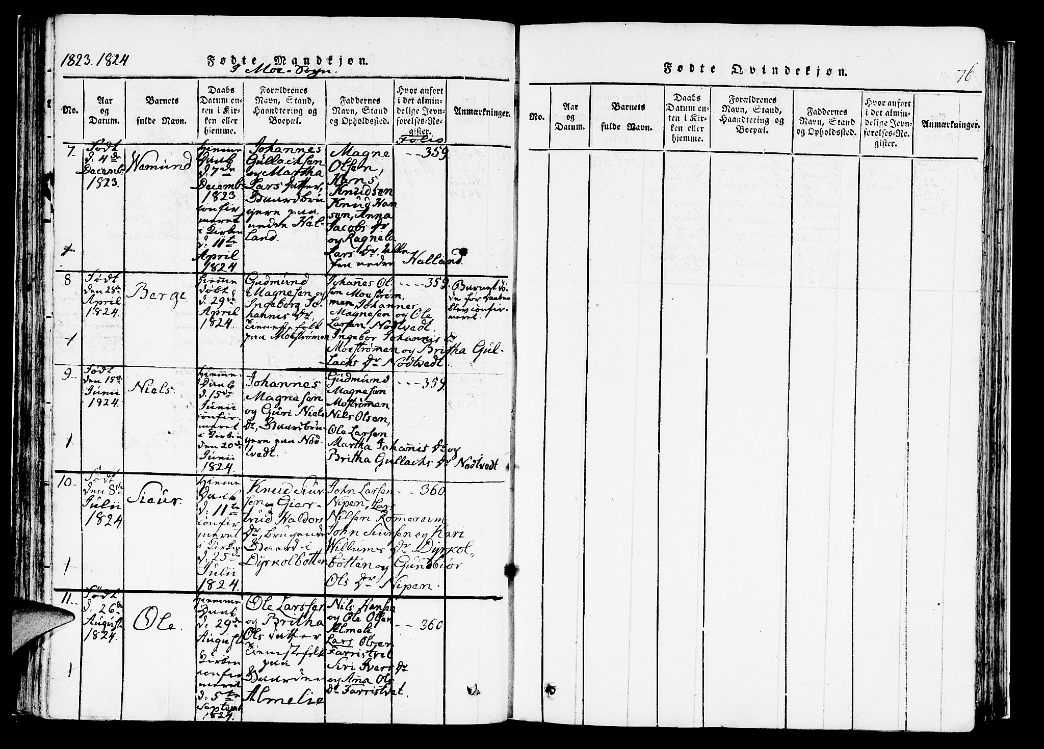 Hosanger sokneprestembete, AV/SAB-A-75801/H/Haa: Ministerialbok nr. A 5, 1815-1824, s. 76