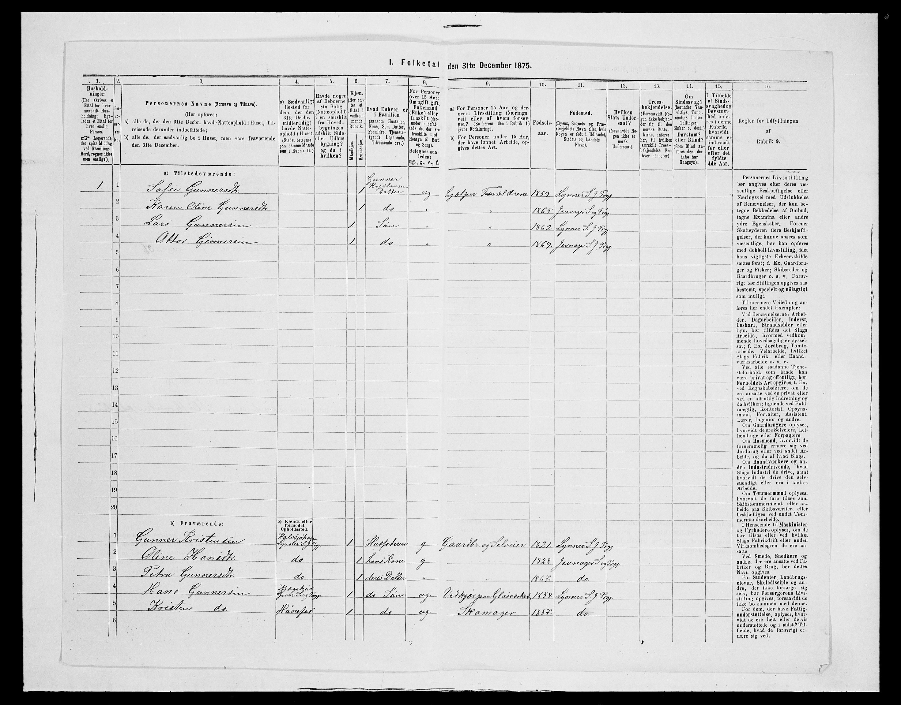 SAH, Folketelling 1875 for 0532P Jevnaker prestegjeld, 1875, s. 1229