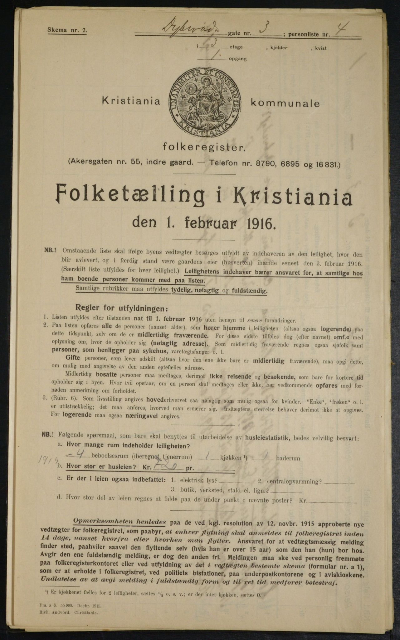 OBA, Kommunal folketelling 1.2.1916 for Kristiania, 1916, s. 17566