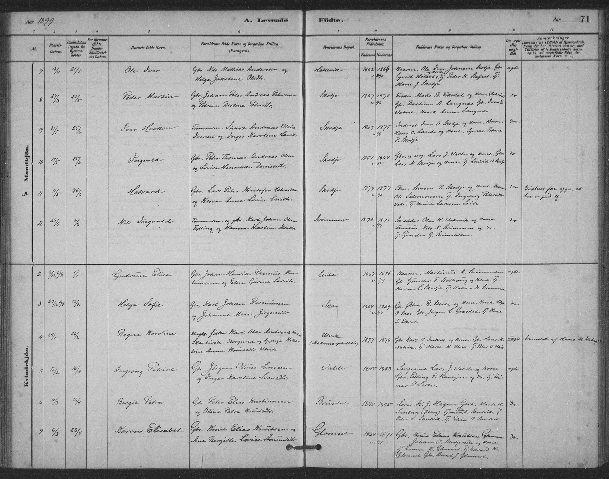 Ministerialprotokoller, klokkerbøker og fødselsregistre - Møre og Romsdal, AV/SAT-A-1454/524/L0356: Ministerialbok nr. 524A08, 1880-1899, s. 71