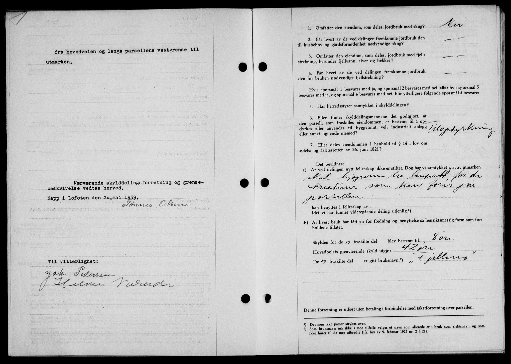Lofoten sorenskriveri, SAT/A-0017/1/2/2C/L0005a: Pantebok nr. 5a, 1939-1939, Dagboknr: 1115/1939