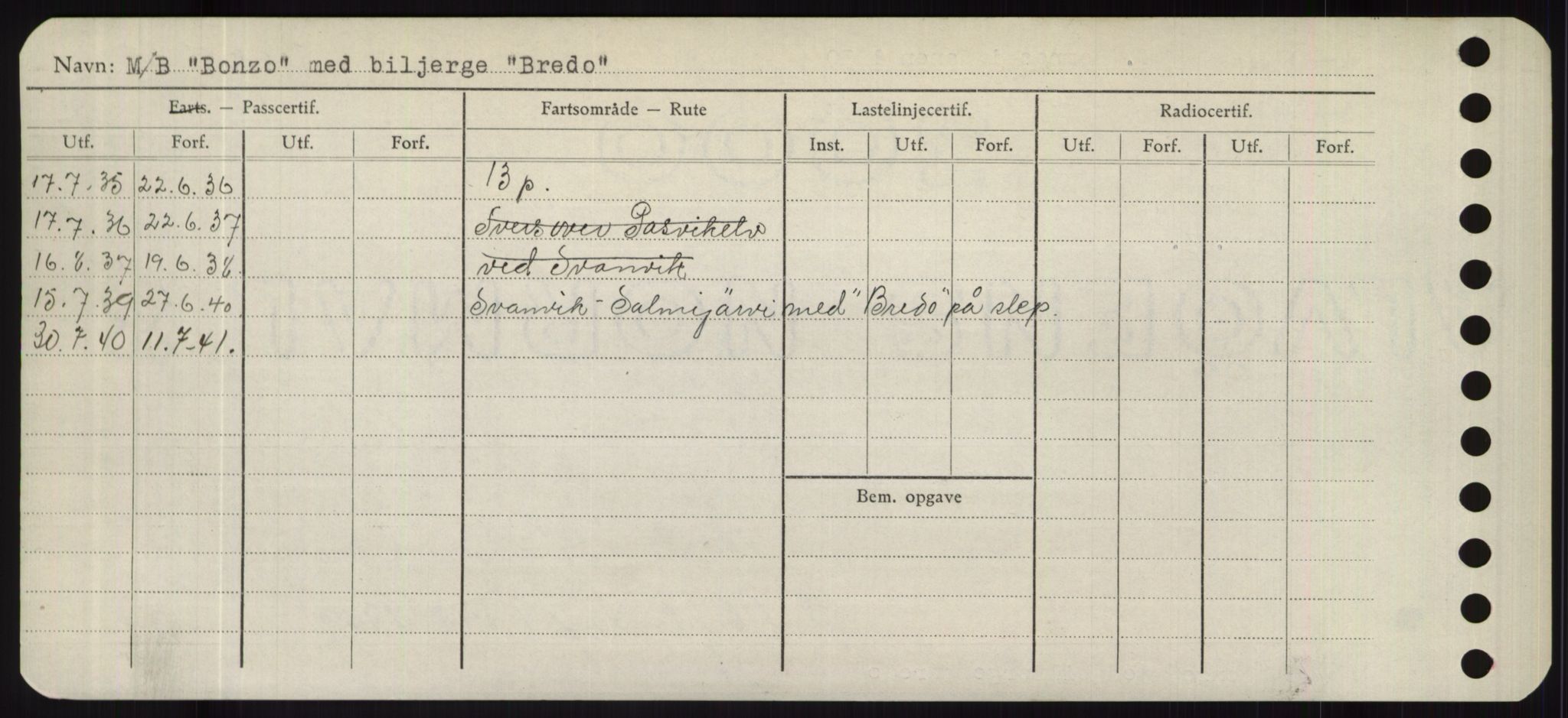 Sjøfartsdirektoratet med forløpere, Skipsmålingen, RA/S-1627/H/Hd/L0004: Fartøy, Bia-Boy, s. 526