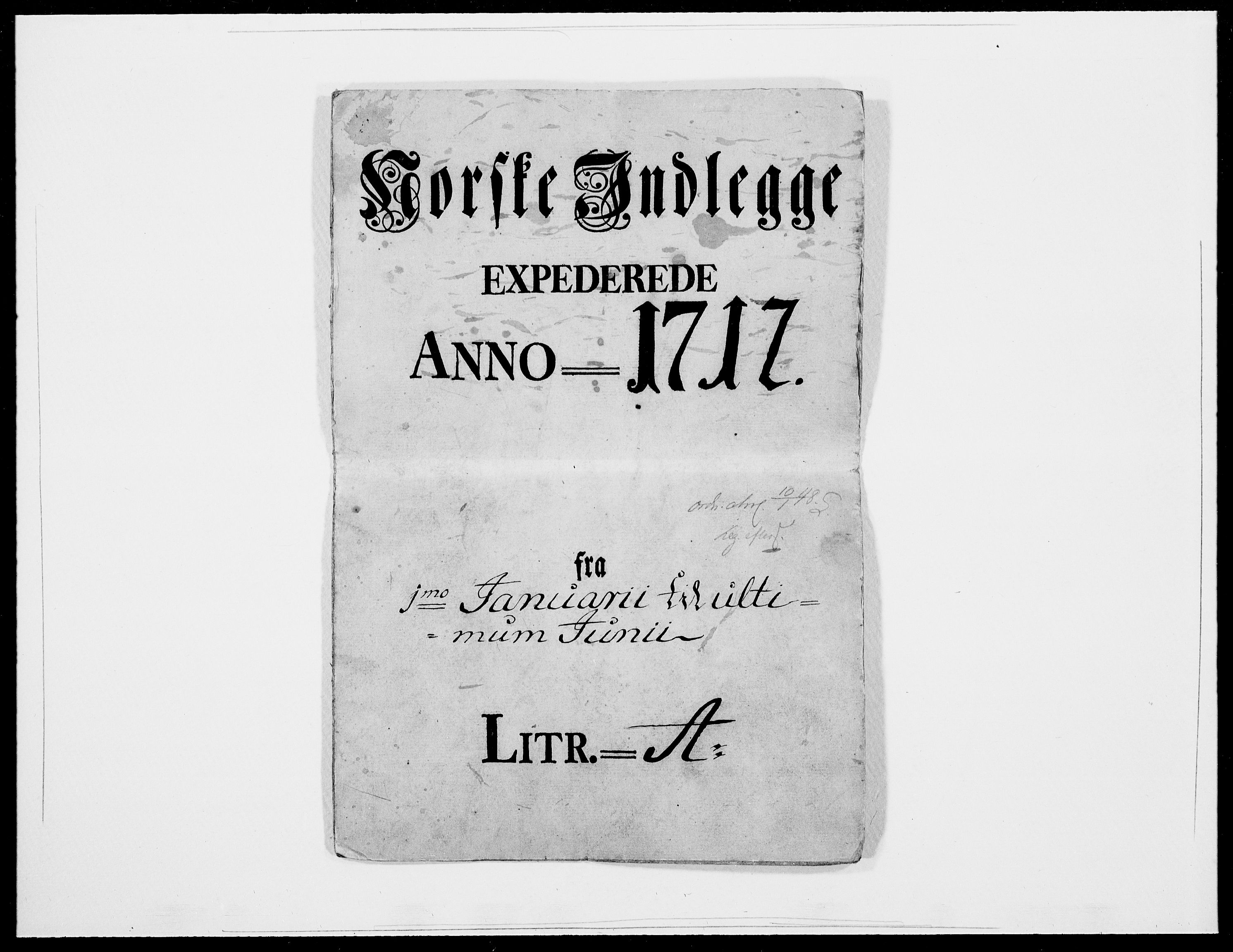 Danske Kanselli 1572-1799, RA/EA-3023/F/Fc/Fcc/Fcca/L0071: Norske innlegg 1572-1799, 1712, s. 1