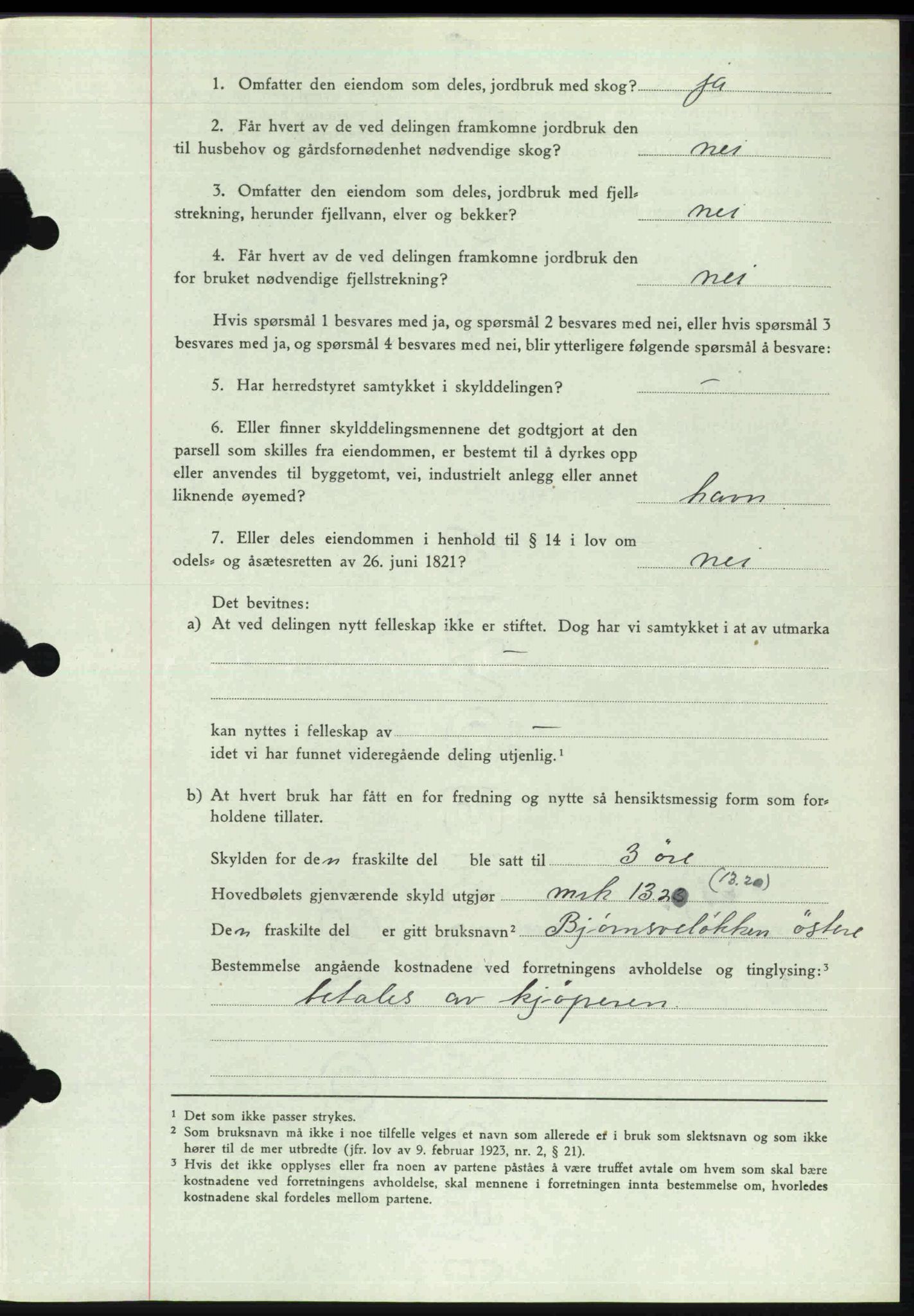 Toten tingrett, AV/SAH-TING-006/H/Hb/Hbc/L0013: Pantebok nr. Hbc-13, 1945-1945, Dagboknr: 1037/1945