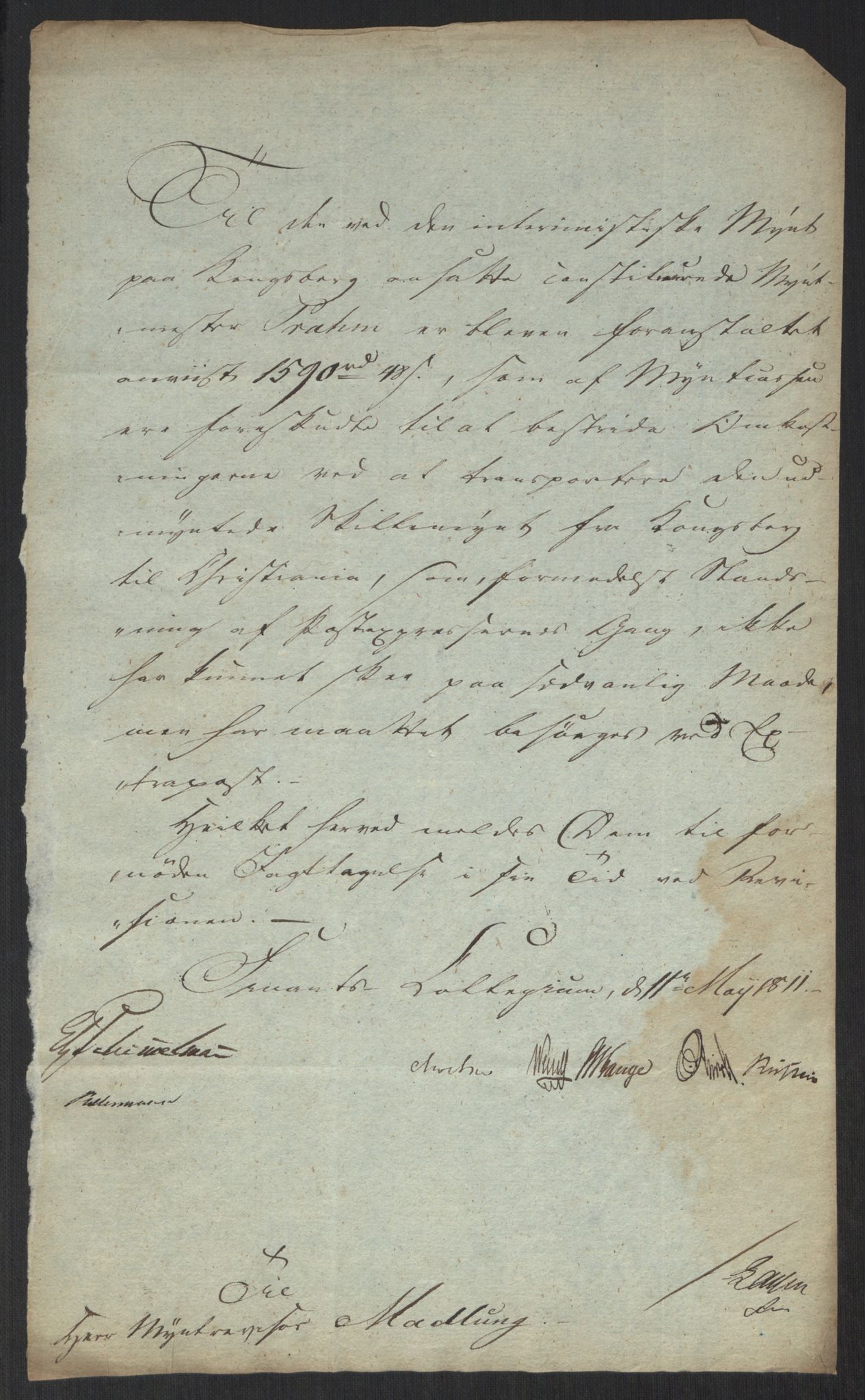 Rentekammeret inntil 1814, Realistisk ordnet avdeling, AV/RA-EA-4070/Oa/L0008: [Y6]: Embetsbrev til myntmesteren på Kongsberg (1797-1806 og 1808-1813), 1797-1813, s. 318