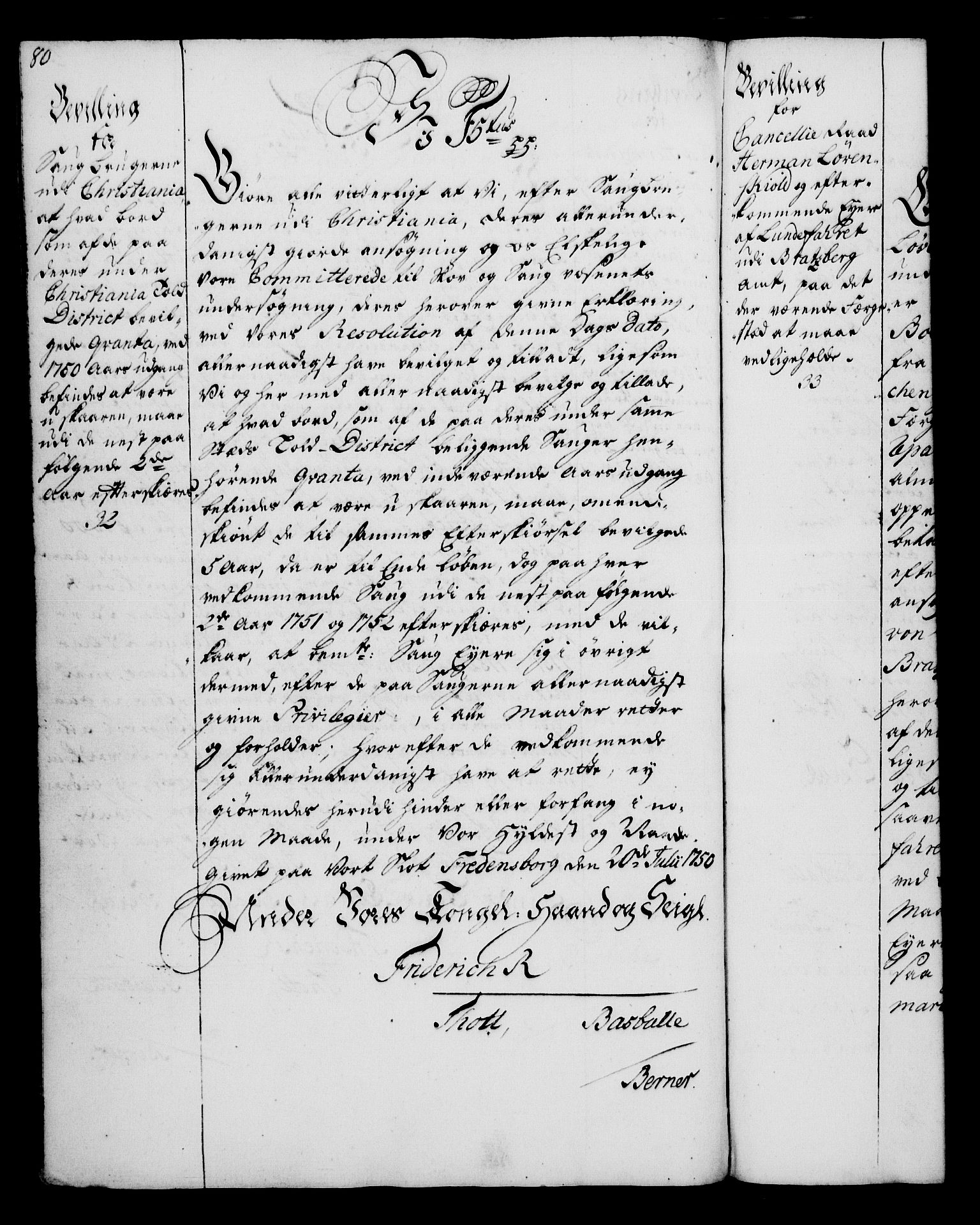 Rentekammeret, Kammerkanselliet, RA/EA-3111/G/Gg/Gga/L0006: Norsk ekspedisjonsprotokoll med register (merket RK 53.6), 1749-1759, s. 80