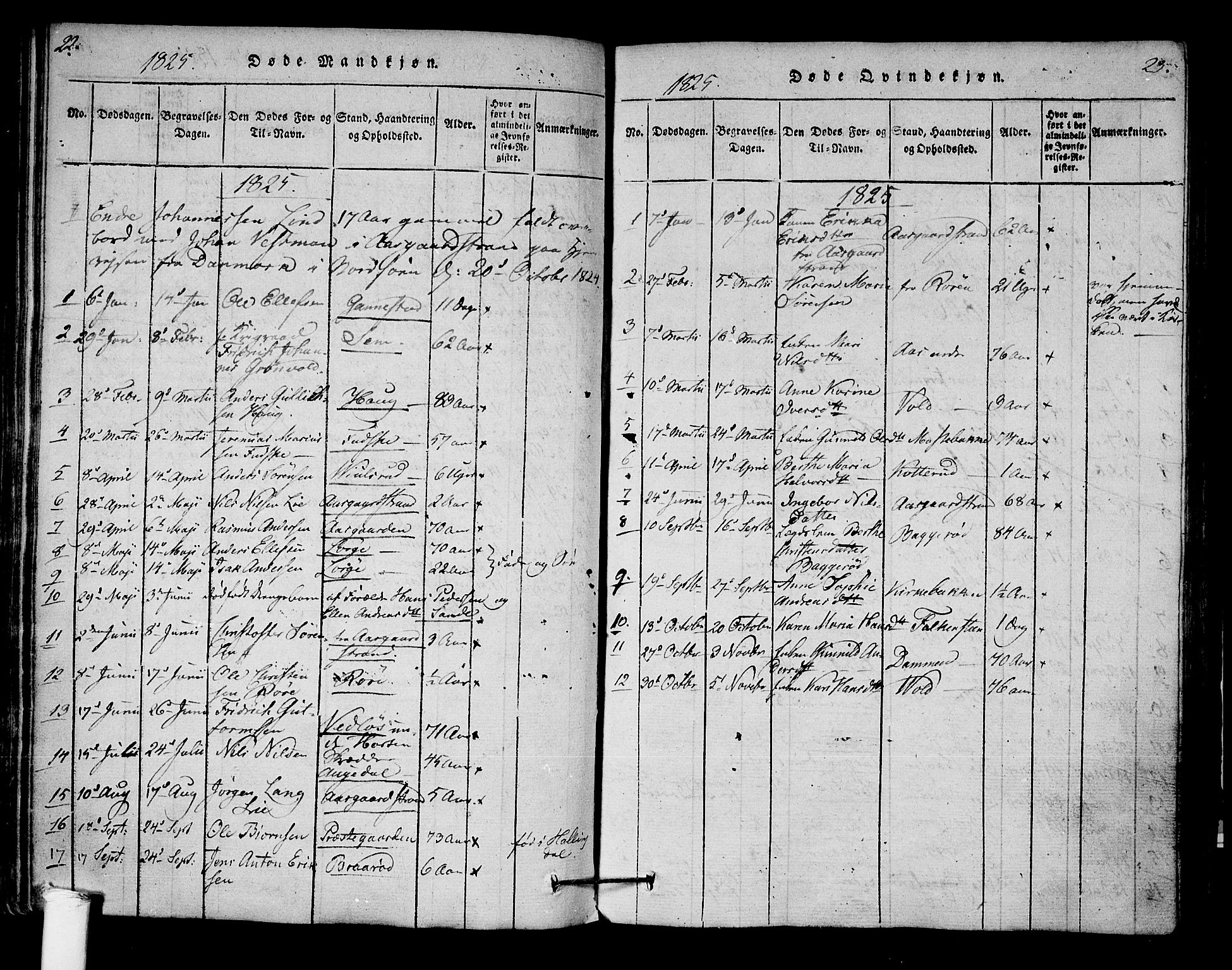 Borre kirkebøker, AV/SAKO-A-338/F/Fa/L0004: Ministerialbok nr. I 4, 1815-1845, s. 22-23