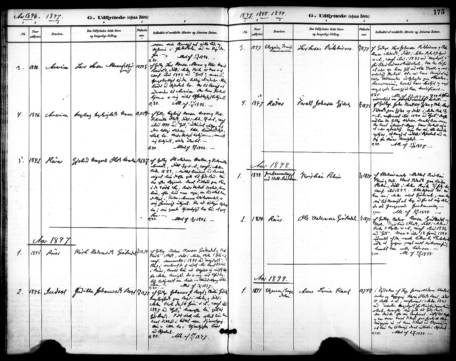 Ministerialprotokoller, klokkerbøker og fødselsregistre - Sør-Trøndelag, AV/SAT-A-1456/686/L0984: Ministerialbok nr. 686A02, 1891-1906, s. 175