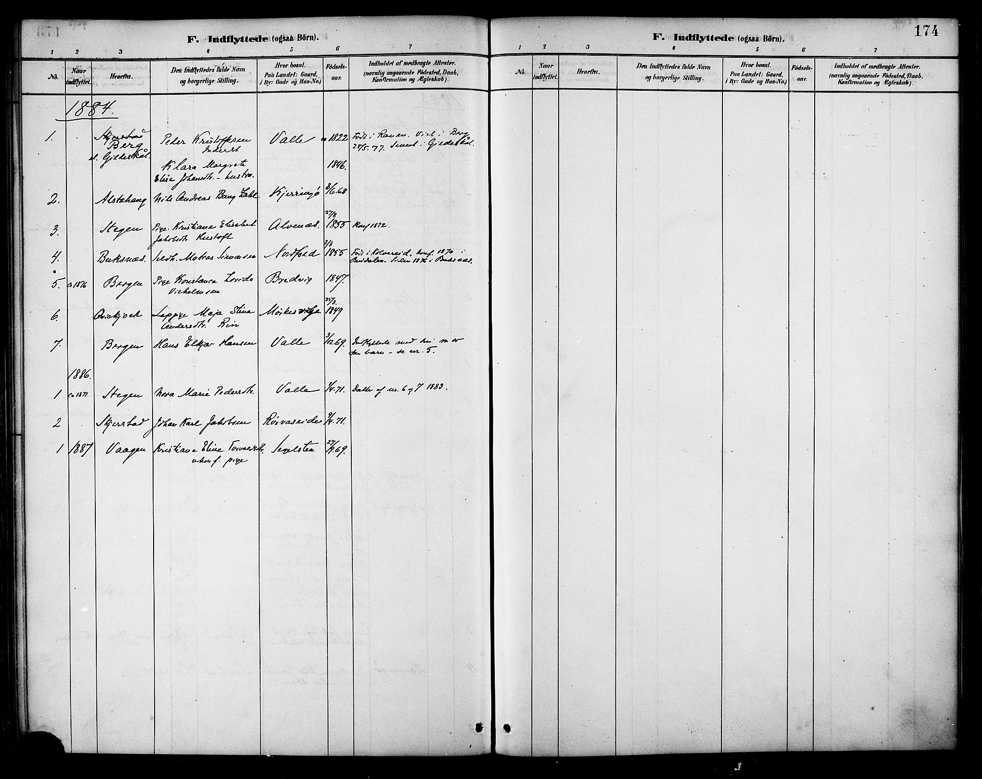 Ministerialprotokoller, klokkerbøker og fødselsregistre - Nordland, AV/SAT-A-1459/854/L0778: Ministerialbok nr. 854A01 /2, 1881-1888, s. 174