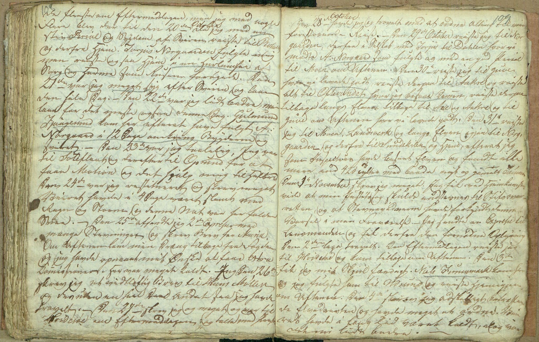 Rikard Berge, TEMU/TGM-A-1003/F/L0007/0016: 251-299 / 266 Dagbok for Ole Blom, 1803-1806, s. 108-109