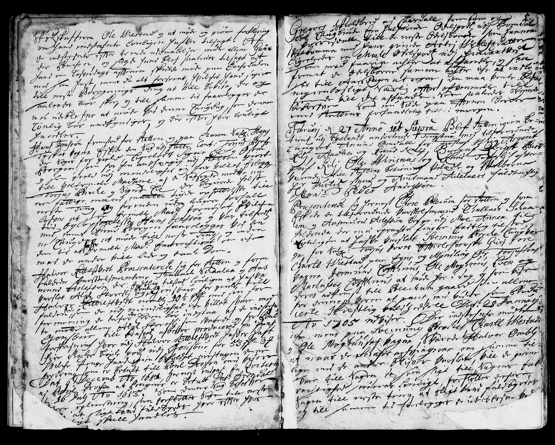Vest-Telemark sorenskriveri, AV/SAKO-A-134/F/Fa/L0018: Tingbok, 1704-1710, s. 5