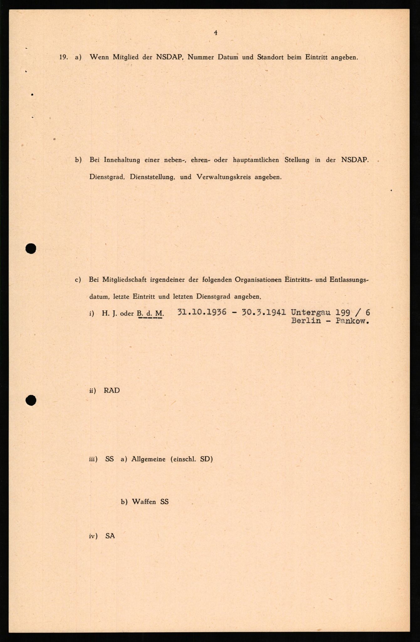 Forsvaret, Forsvarets overkommando II, AV/RA-RAFA-3915/D/Db/L0018: CI Questionaires. Tyske okkupasjonsstyrker i Norge. Tyskere., 1945-1946, s. 474