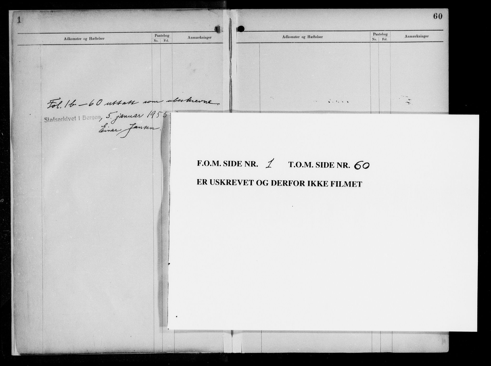 Byfogd og Byskriver i Bergen, SAB/A-3401/03/03AdD/L0038: Panteregister nr. A.d.D.38, 1894-1936, s. 60
