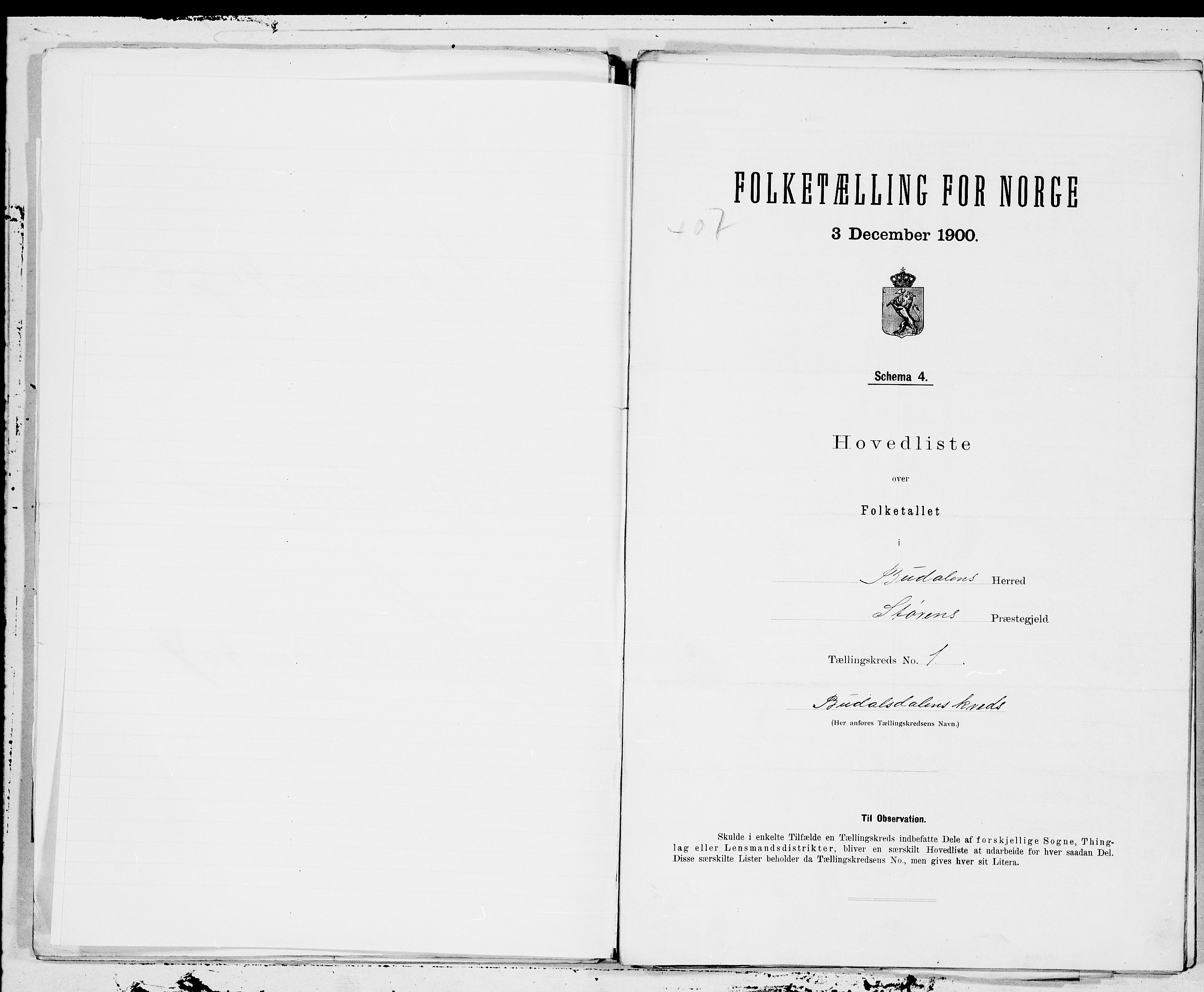 SAT, Folketelling 1900 for 1647 Budal herred, 1900, s. 2