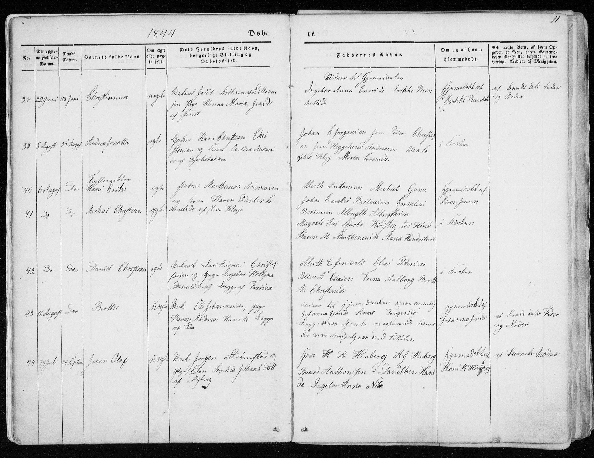Tranøy sokneprestkontor, AV/SATØ-S-1313/I/Ia/Iaa/L0006kirke: Ministerialbok nr. 6, 1844-1855, s. 11