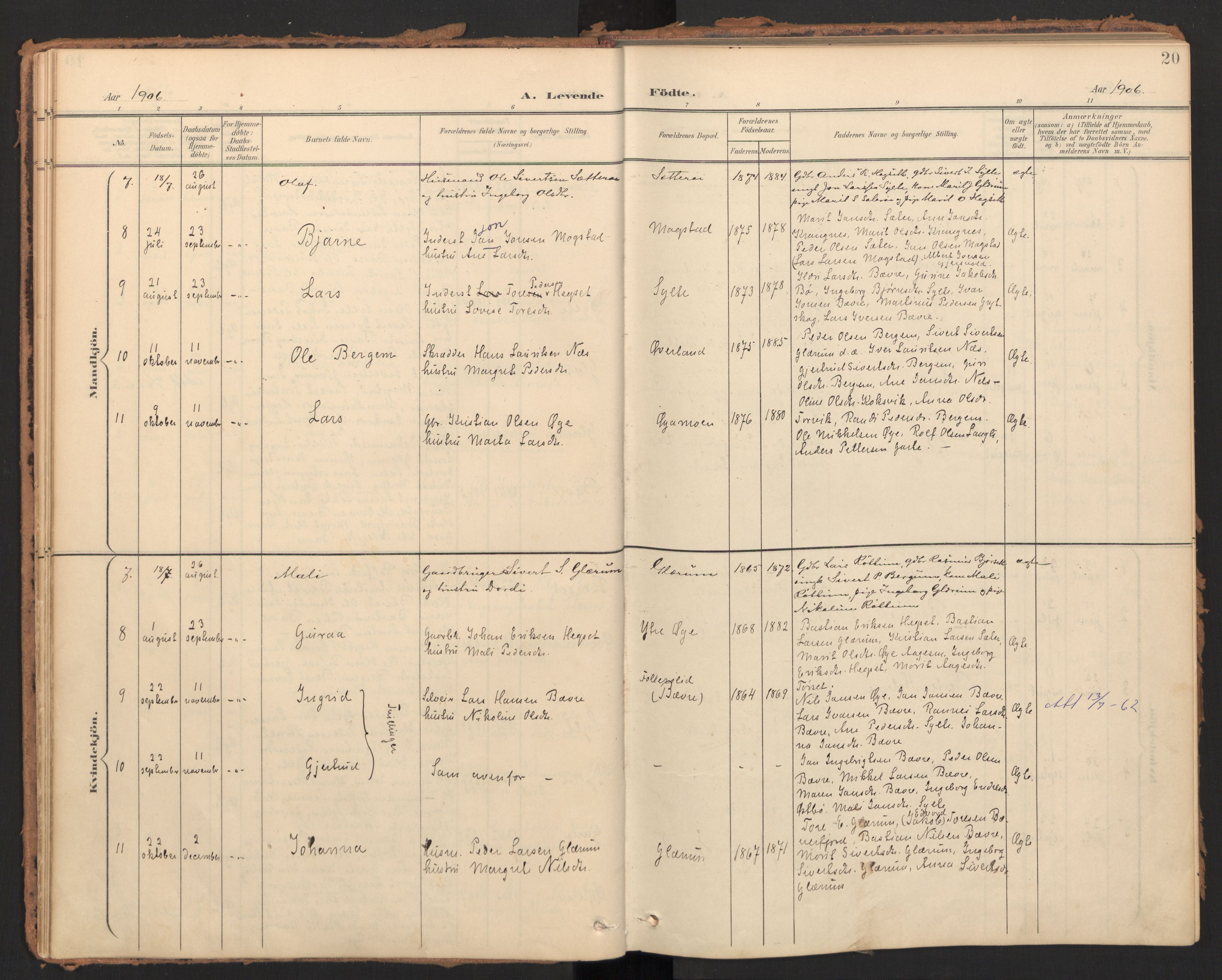 Ministerialprotokoller, klokkerbøker og fødselsregistre - Møre og Romsdal, AV/SAT-A-1454/595/L1048: Ministerialbok nr. 595A10, 1900-1917, s. 20