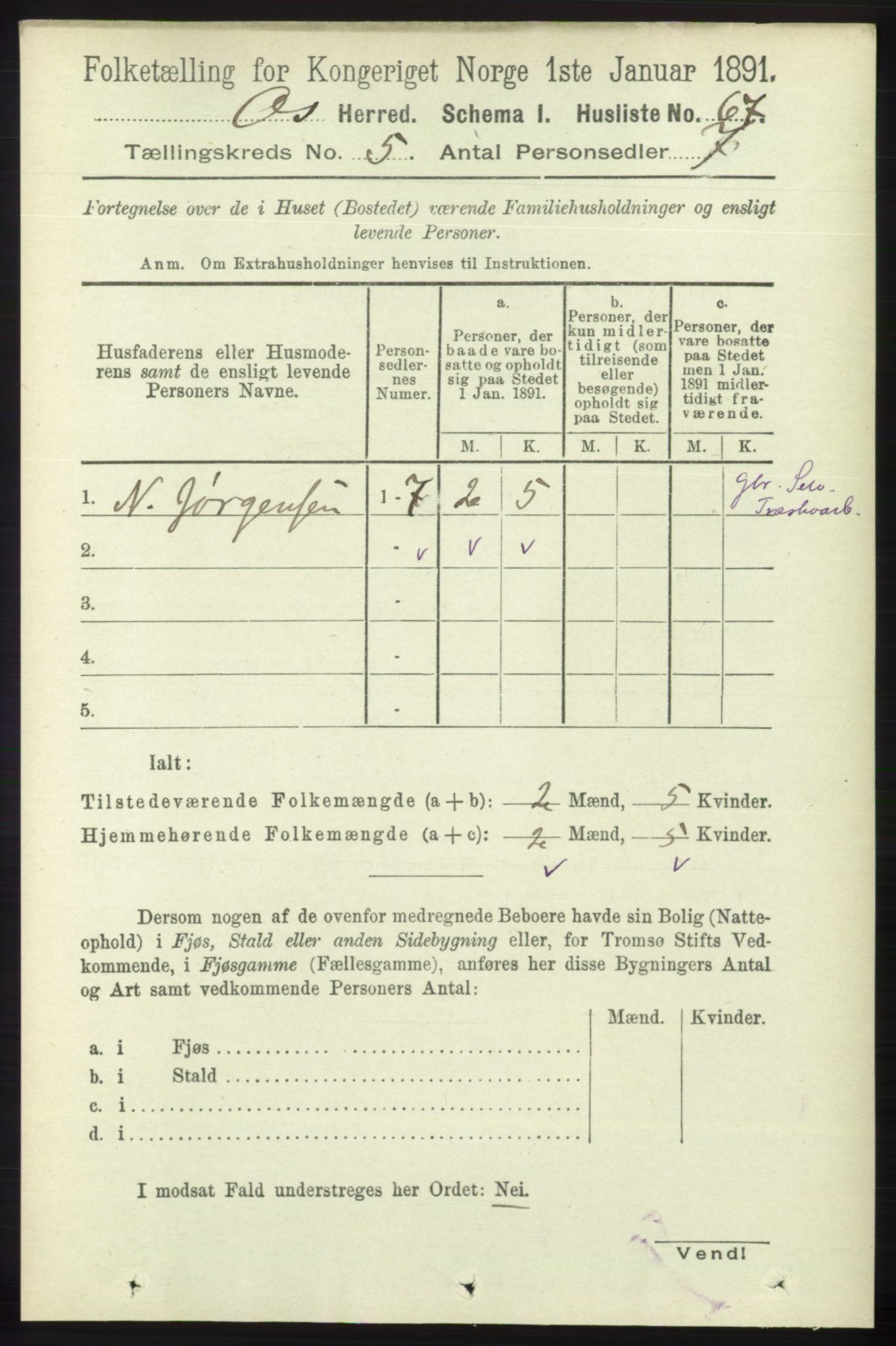 RA, Folketelling 1891 for 1243 Os herred, 1891, s. 1235