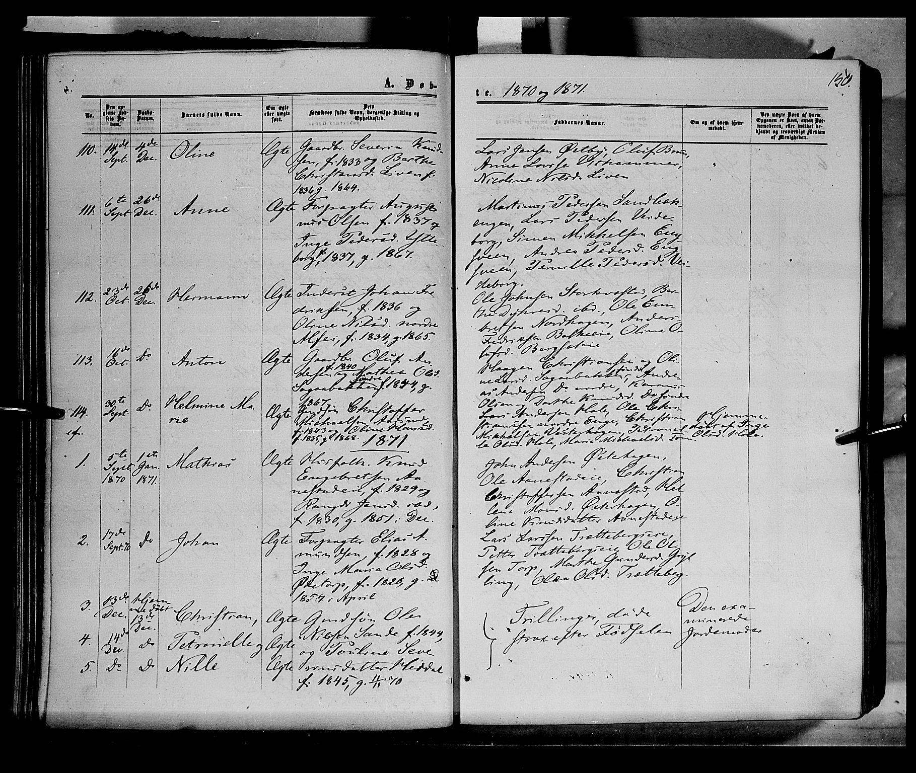 Løten prestekontor, AV/SAH-PREST-022/K/Ka/L0008: Ministerialbok nr. 8, 1860-1877, s. 150