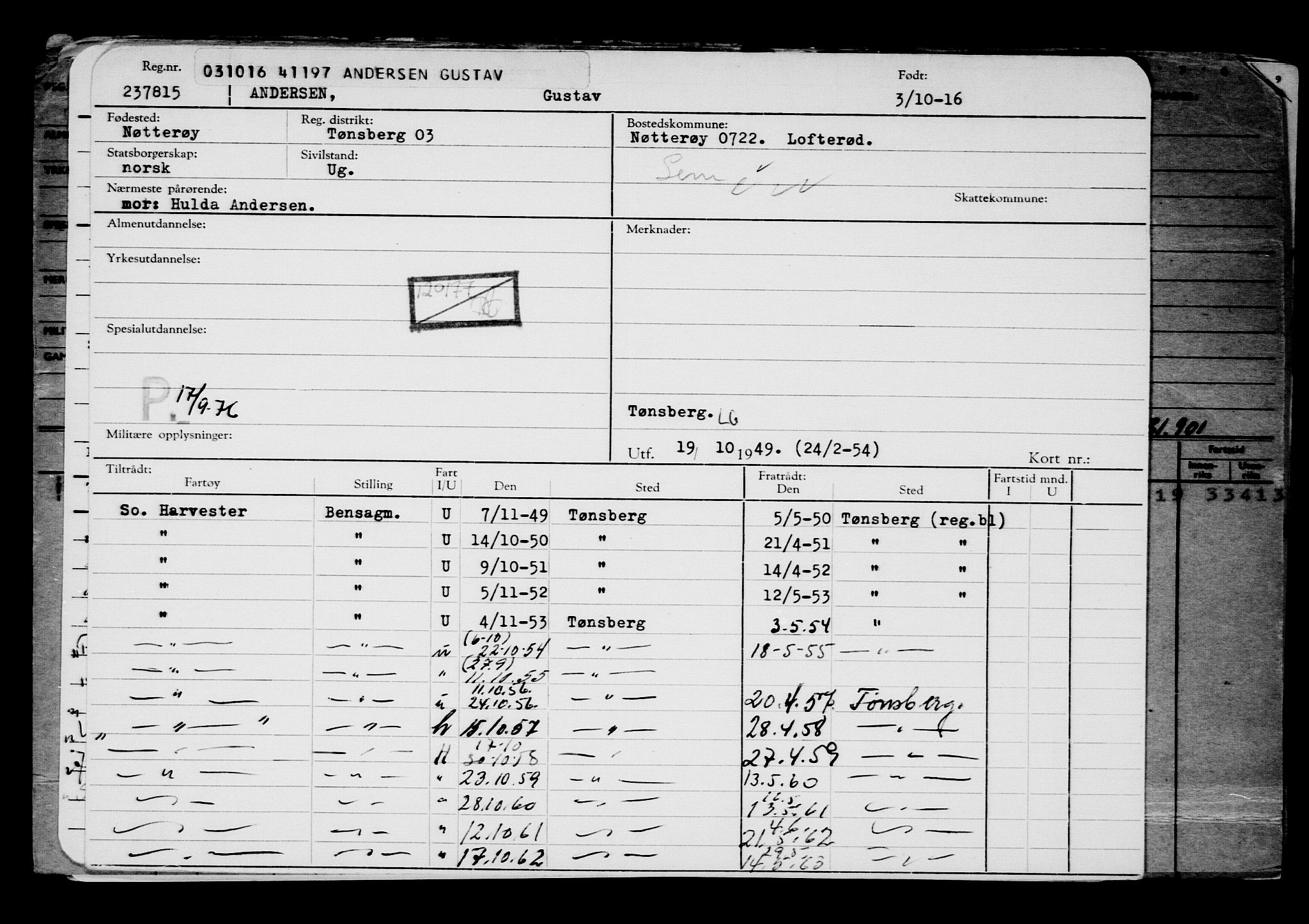 Direktoratet for sjømenn, AV/RA-S-3545/G/Gb/L0143: Hovedkort, 1916, s. 27