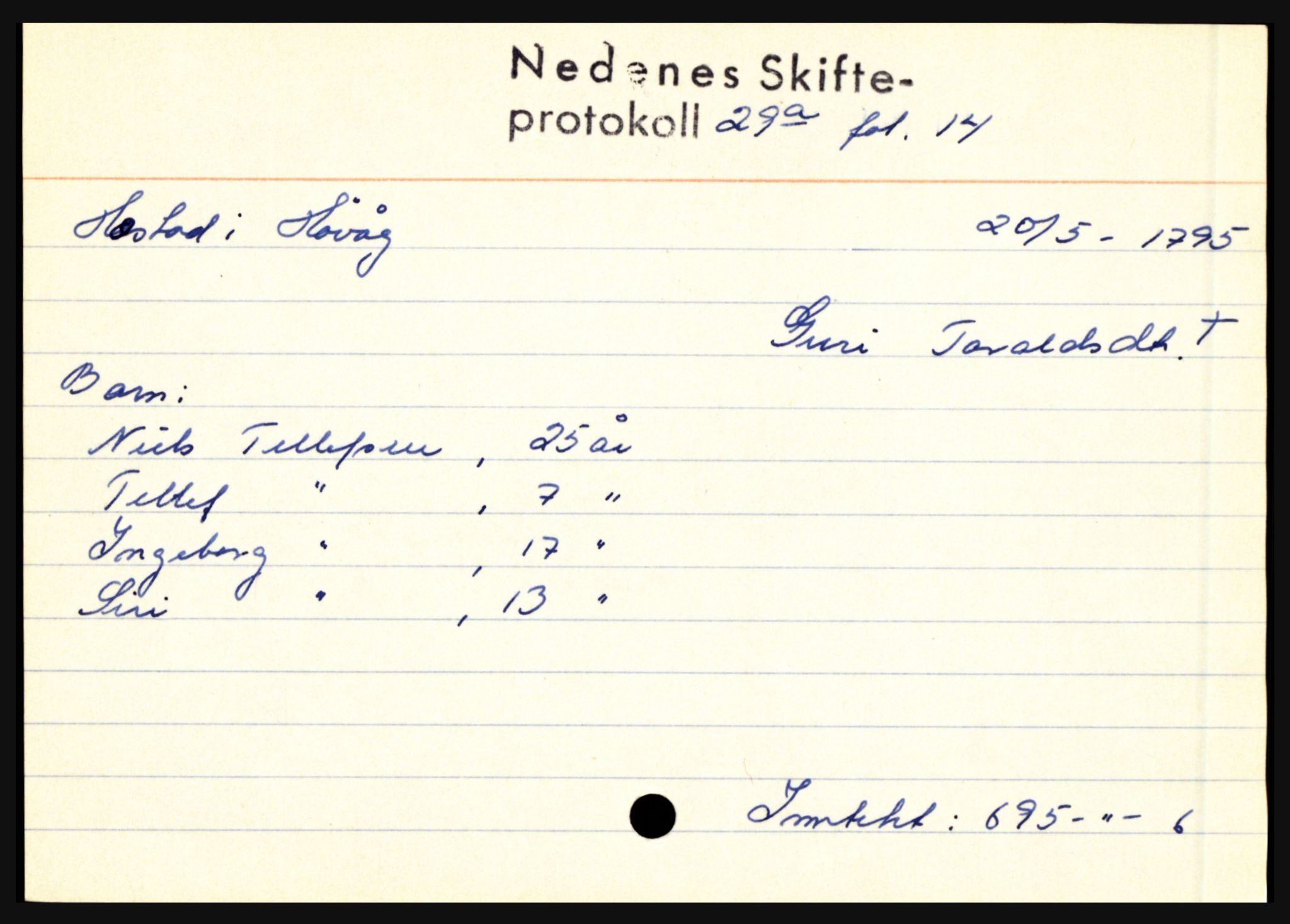 Nedenes sorenskriveri før 1824, AV/SAK-1221-0007/H, s. 13401