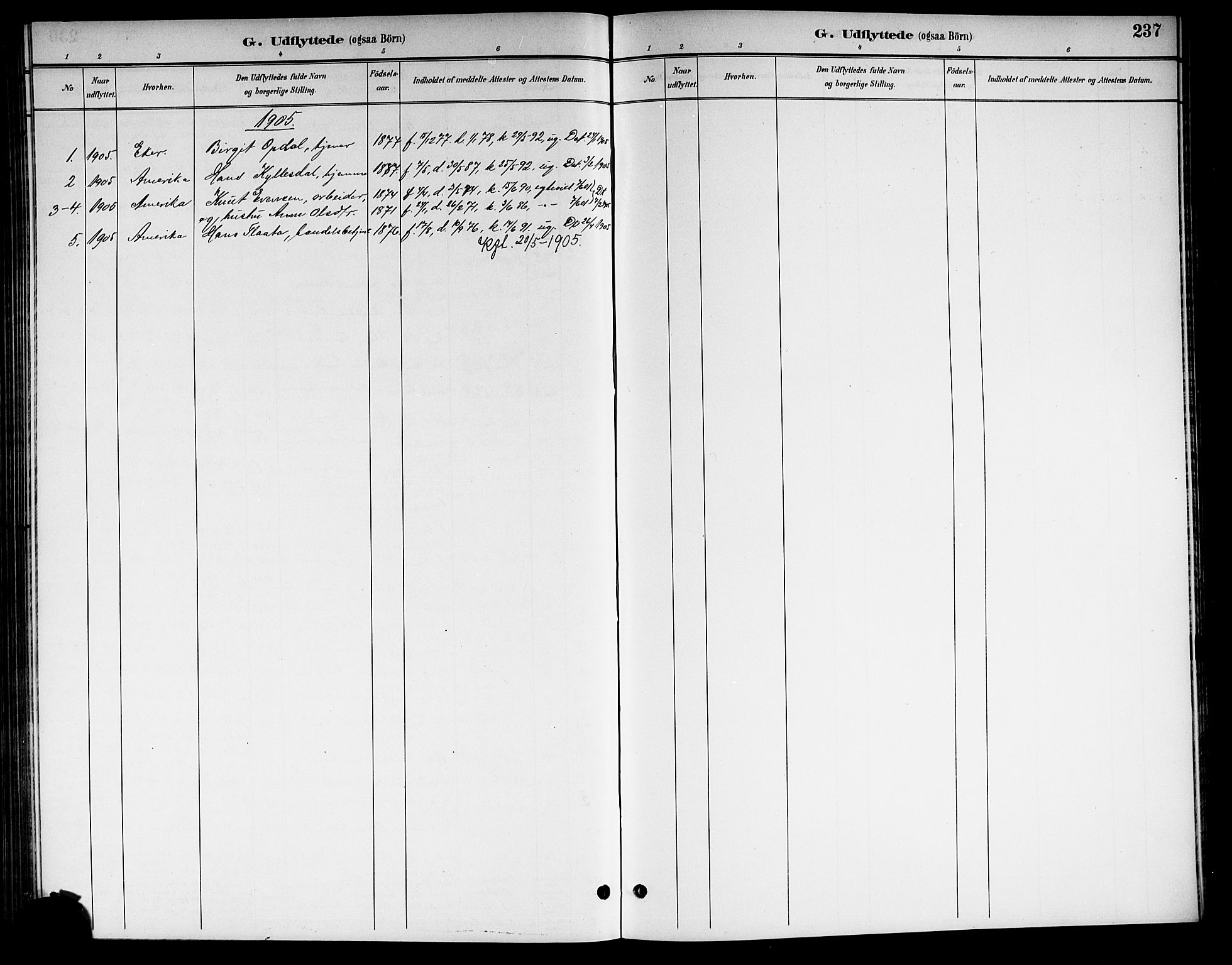 Nore kirkebøker, AV/SAKO-A-238/G/Gb/L0003: Klokkerbok nr. II 3, 1894-1923, s. 237