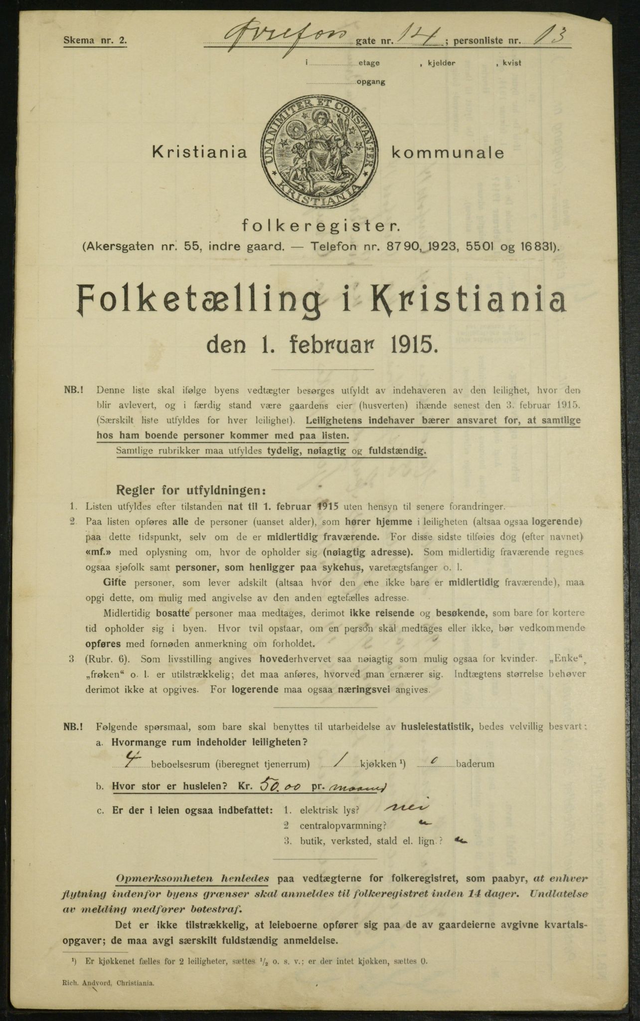 OBA, Kommunal folketelling 1.2.1915 for Kristiania, 1915, s. 130362