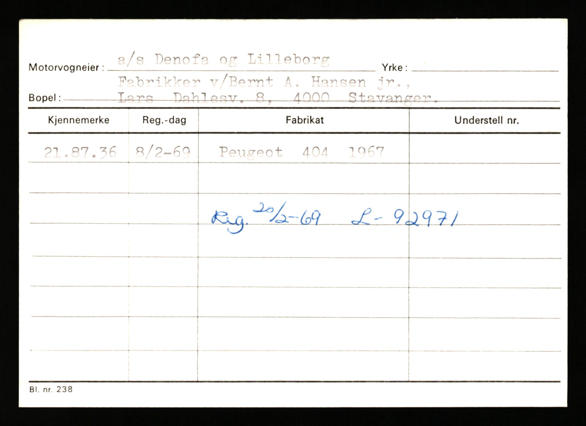 Stavanger trafikkstasjon, AV/SAST-A-101942/0/G/L0010: Registreringsnummer: 130000 - 239953, 1930-1971, s. 2707