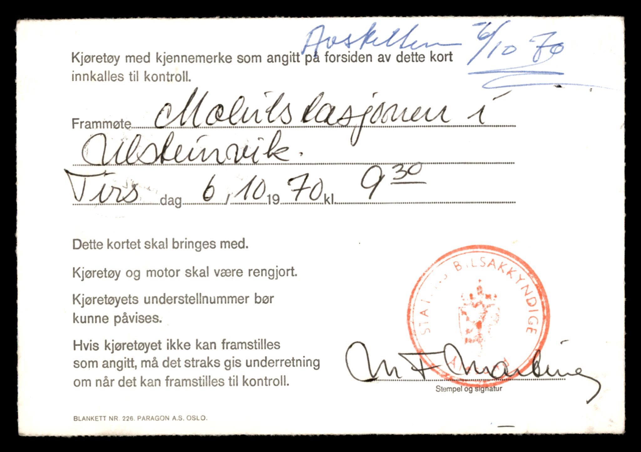 Møre og Romsdal vegkontor - Ålesund trafikkstasjon, AV/SAT-A-4099/F/Fe/L0036: Registreringskort for kjøretøy T 12831 - T 13030, 1927-1998, s. 2283