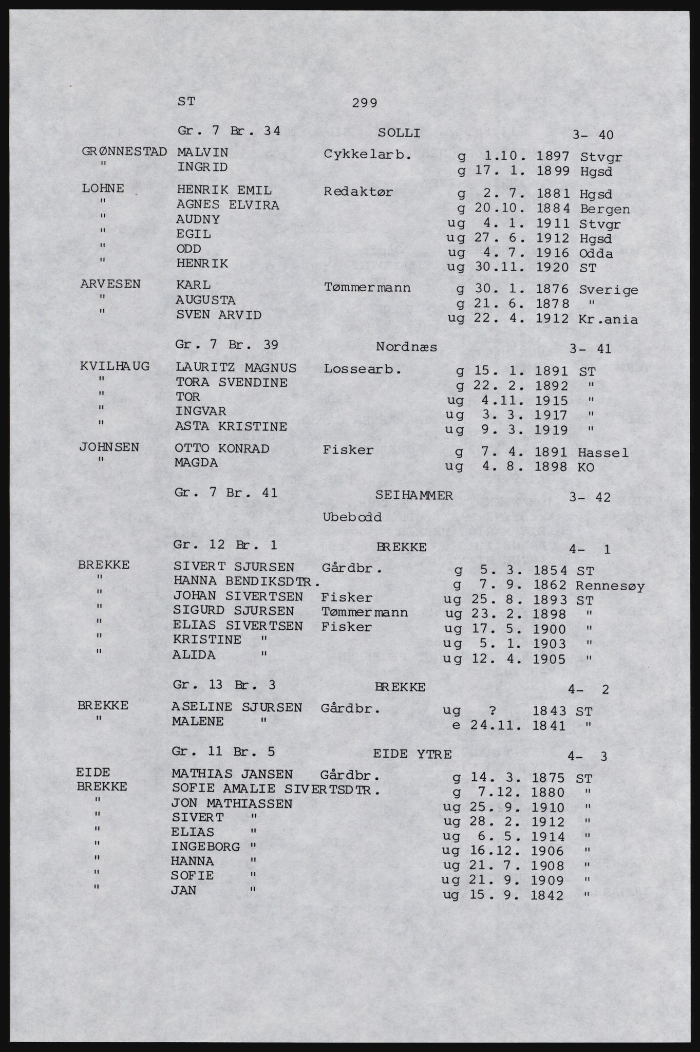 SAST, Avskrift av folketellingen 1920 for Karmøy, 1920, s. 319