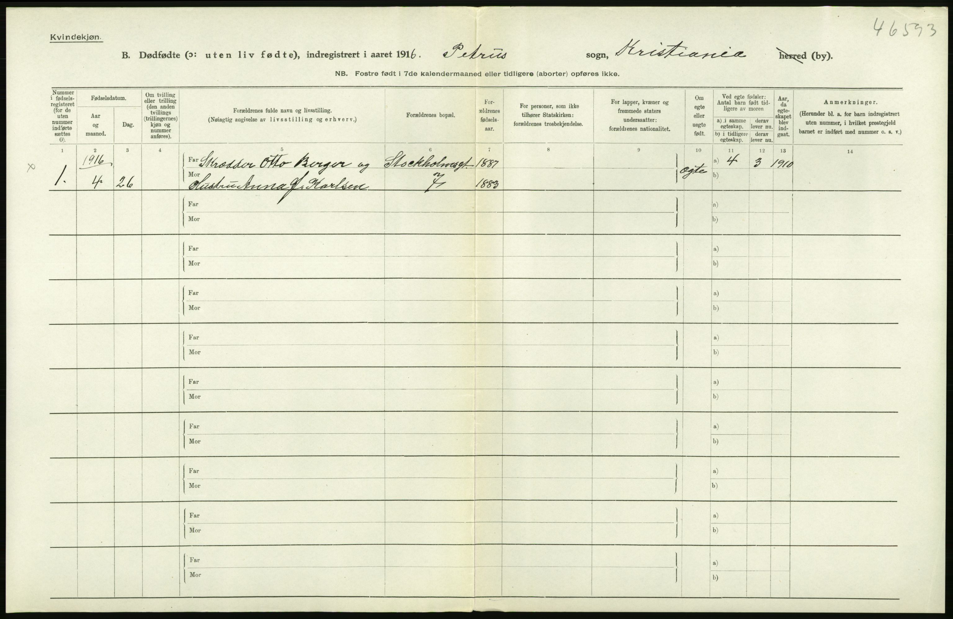 Statistisk sentralbyrå, Sosiodemografiske emner, Befolkning, AV/RA-S-2228/D/Df/Dfb/Dfbf/L0010: Kristiania: Døde, dødfødte., 1916, s. 540