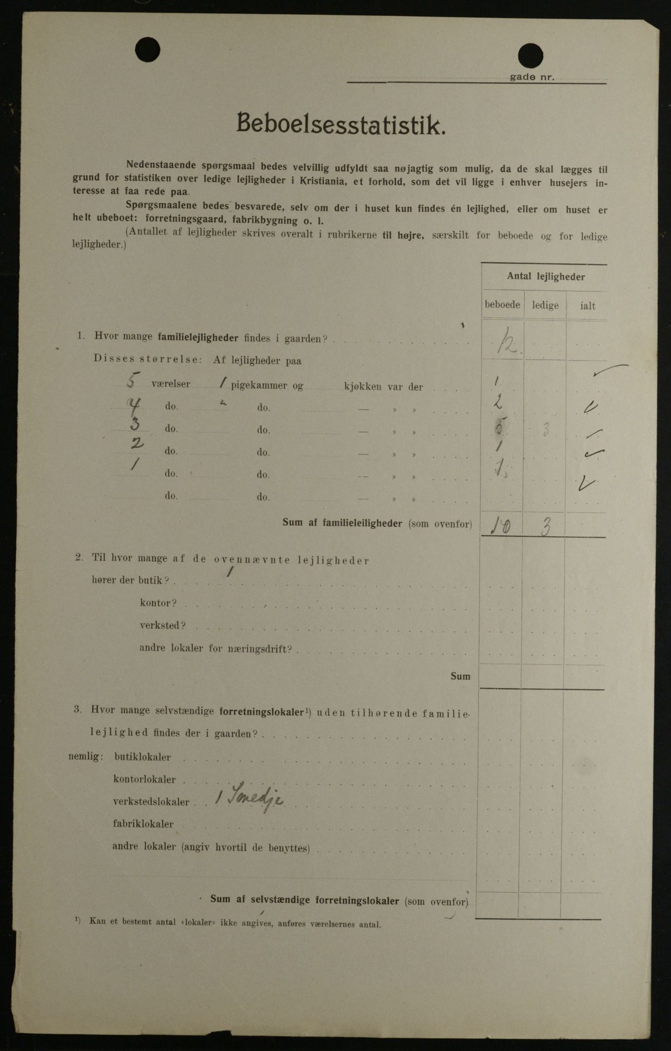 OBA, Kommunal folketelling 1.2.1908 for Kristiania kjøpstad, 1908, s. 72584