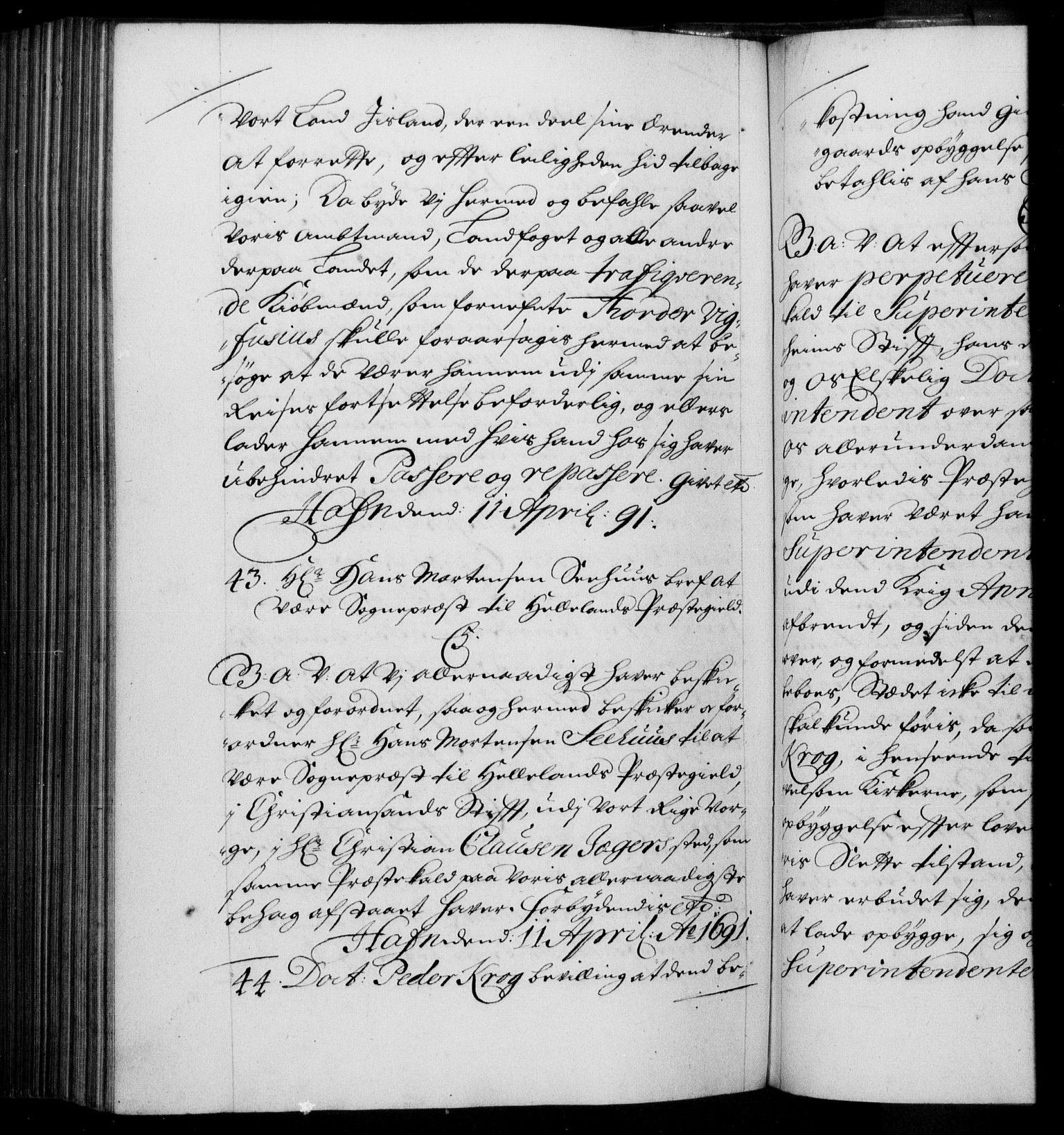 Danske Kanselli 1572-1799, RA/EA-3023/F/Fc/Fca/Fcaa/L0015: Norske registre (mikrofilm), 1688-1691, s. 427b