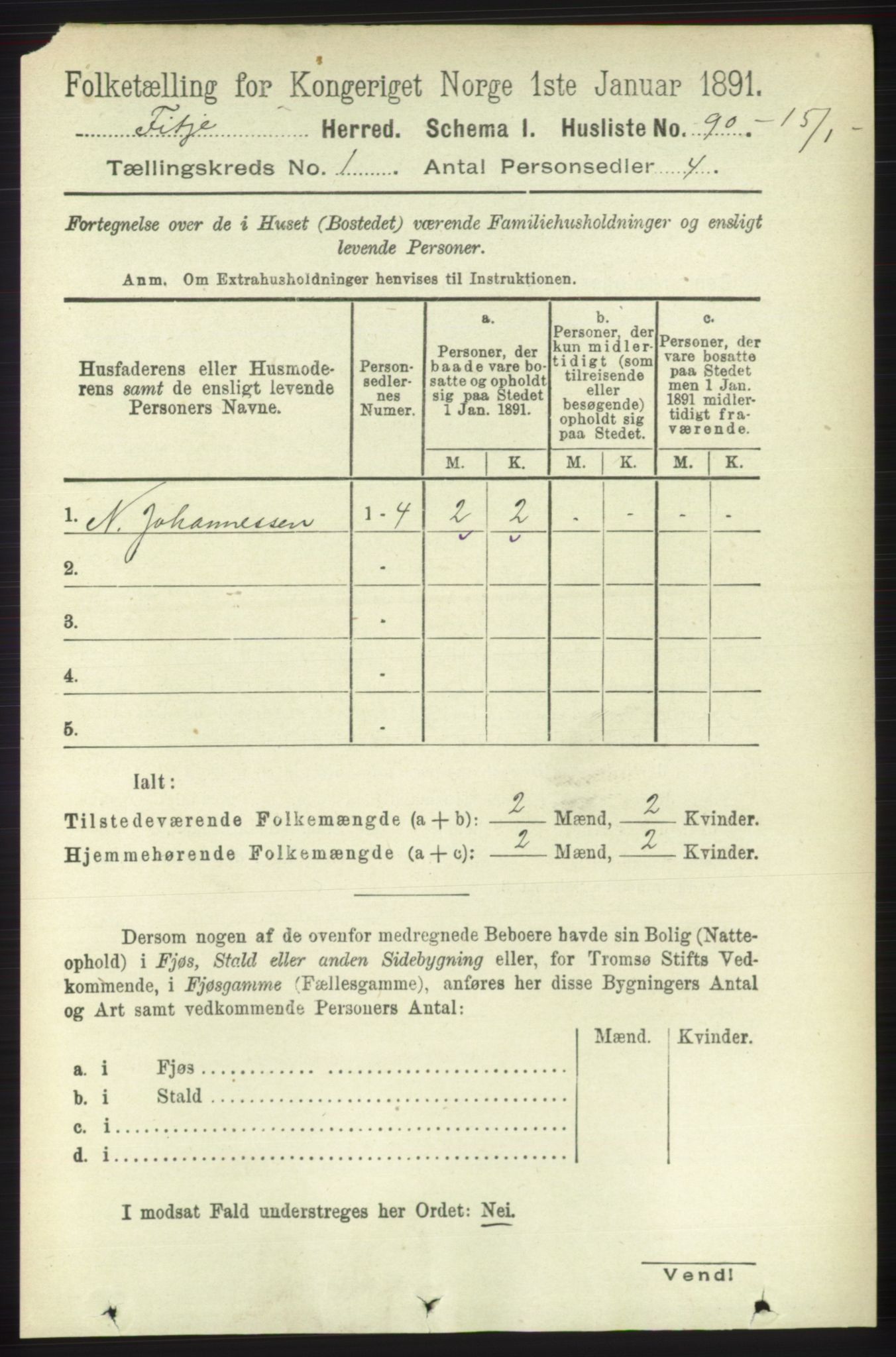 RA, Folketelling 1891 for 1222 Fitjar herred, 1891, s. 109