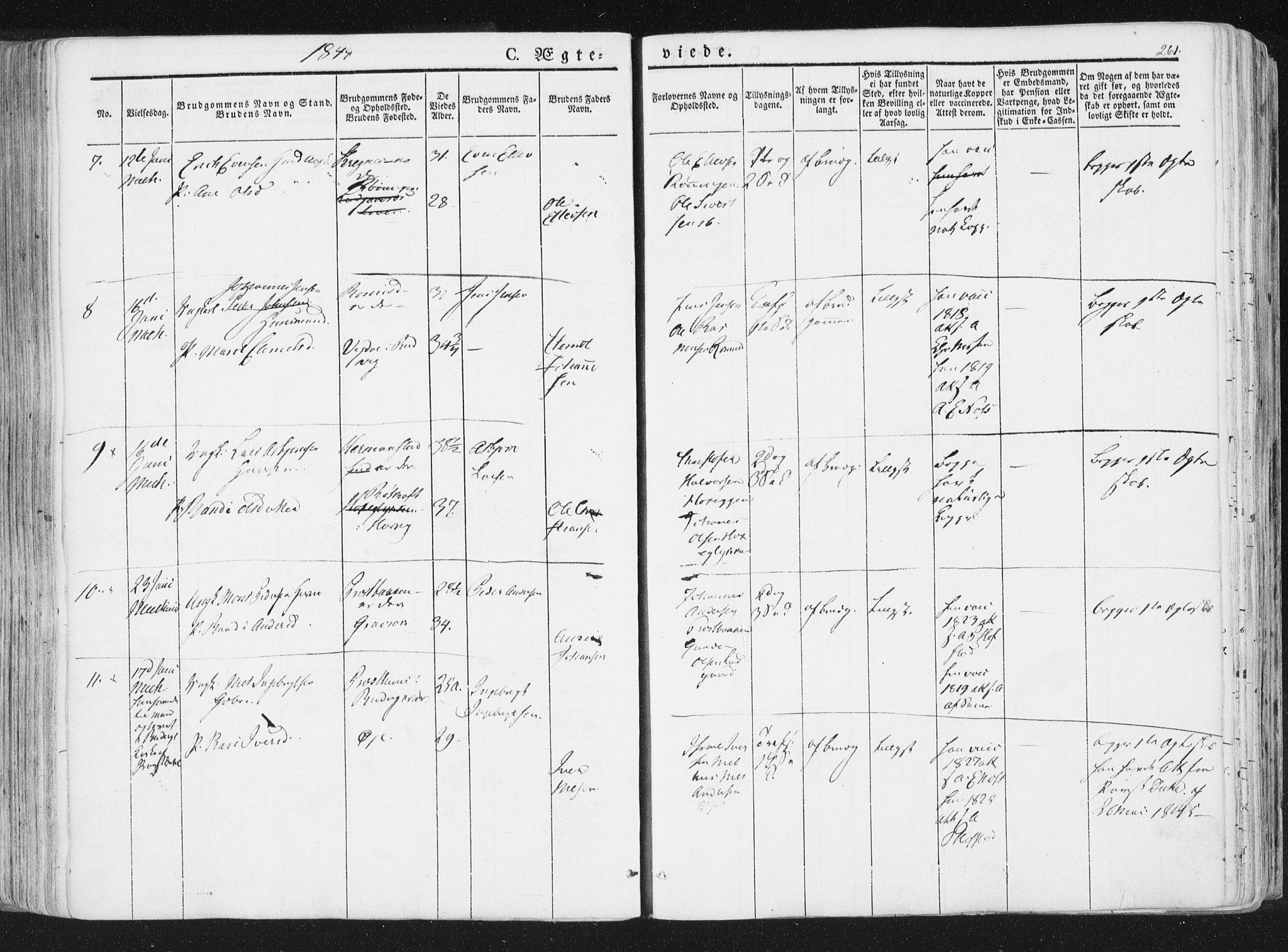 Ministerialprotokoller, klokkerbøker og fødselsregistre - Sør-Trøndelag, SAT/A-1456/691/L1074: Ministerialbok nr. 691A06, 1842-1852, s. 261