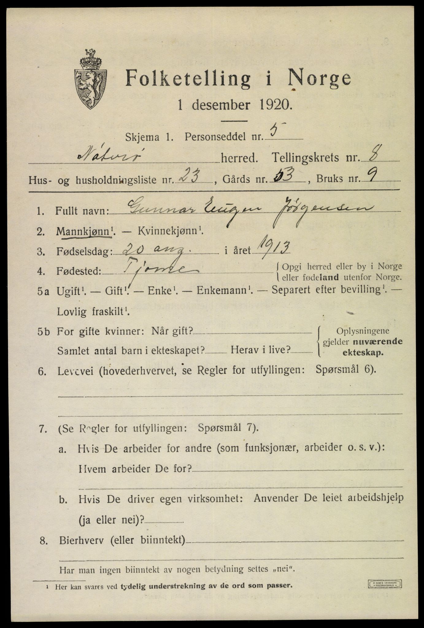 SAKO, Folketelling 1920 for 0722 Nøtterøy herred, 1920, s. 10641