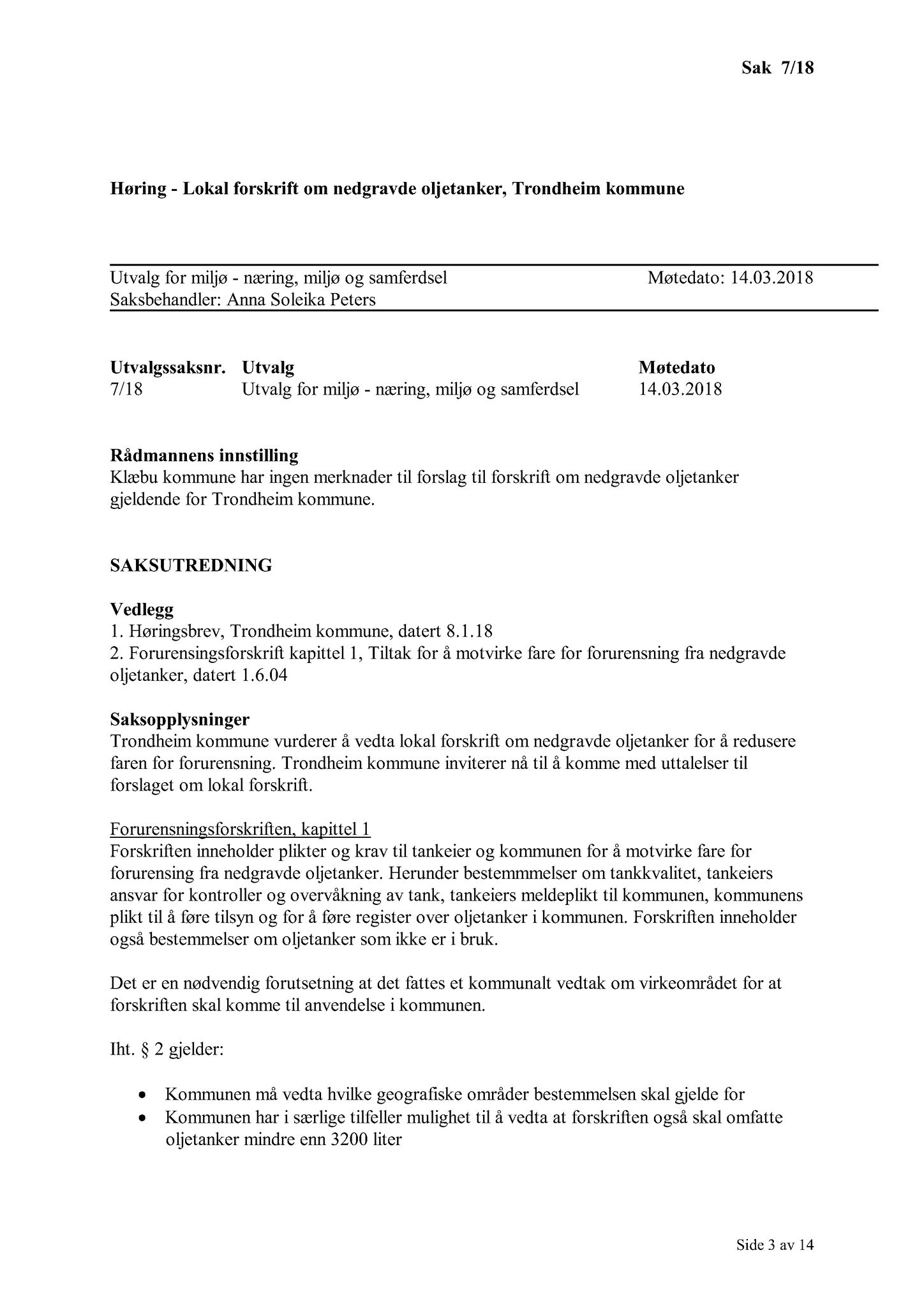 Klæbu Kommune, TRKO/KK/06-UM/L005: Utvalg for miljø - Møtedokumenter 2018, 2018, s. 256