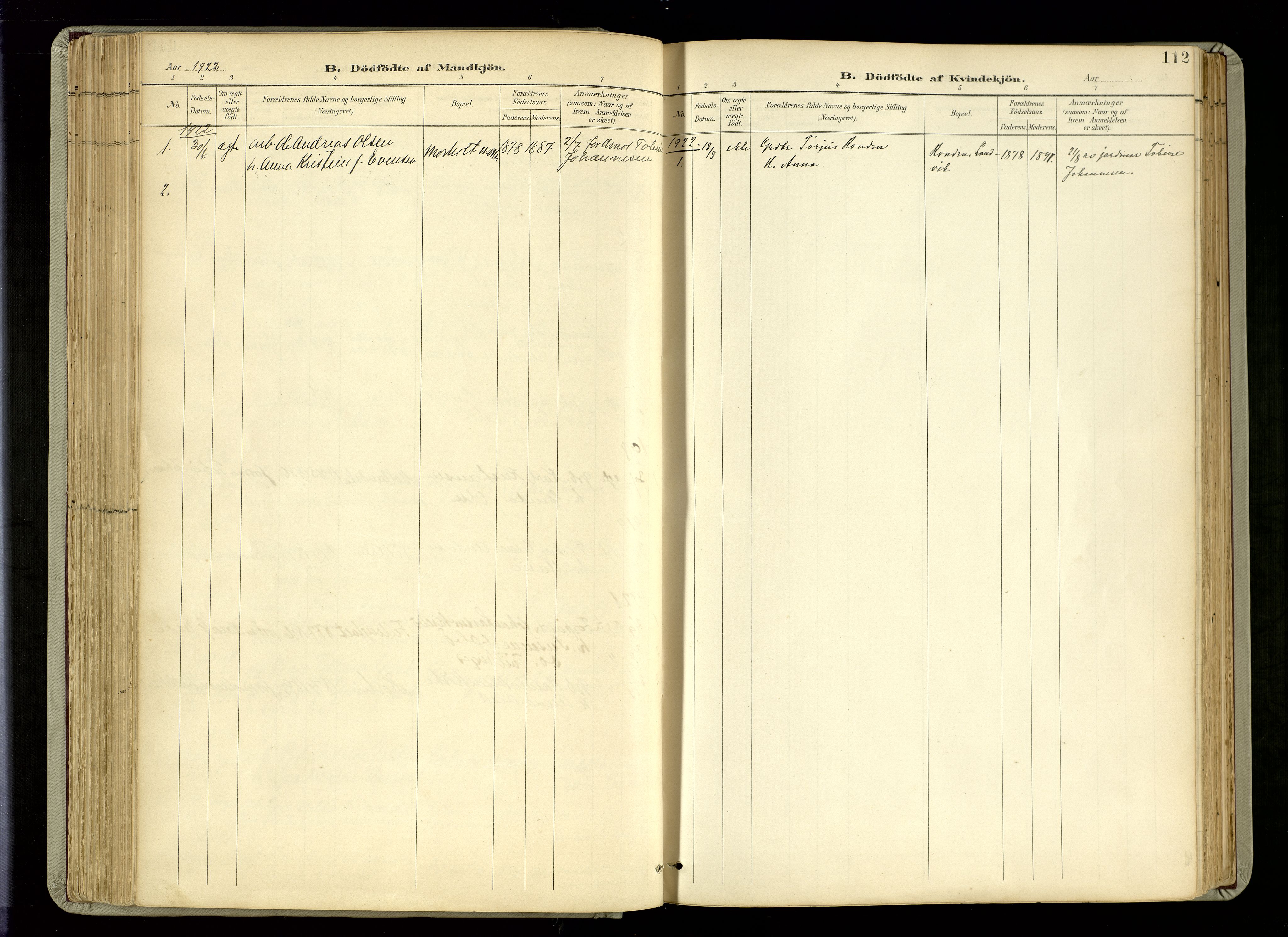 Hommedal sokneprestkontor, SAK/1111-0023/F/Fa/Fab/L0007: Ministerialbok nr. A 7, 1898-1924, s. 112