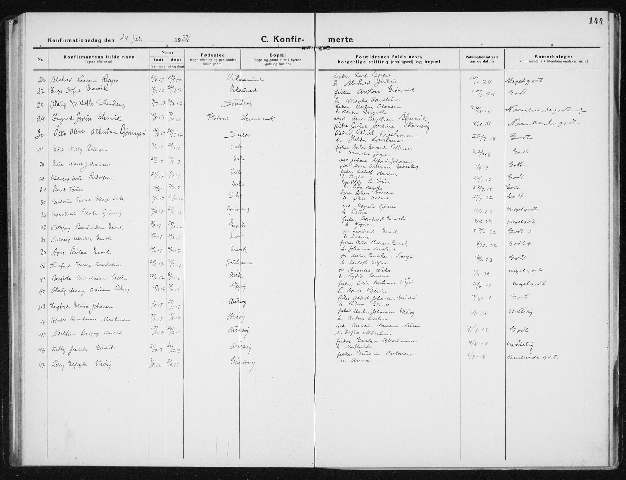 Ministerialprotokoller, klokkerbøker og fødselsregistre - Sør-Trøndelag, SAT/A-1456/640/L0589: Klokkerbok nr. 640C06, 1922-1934, s. 144