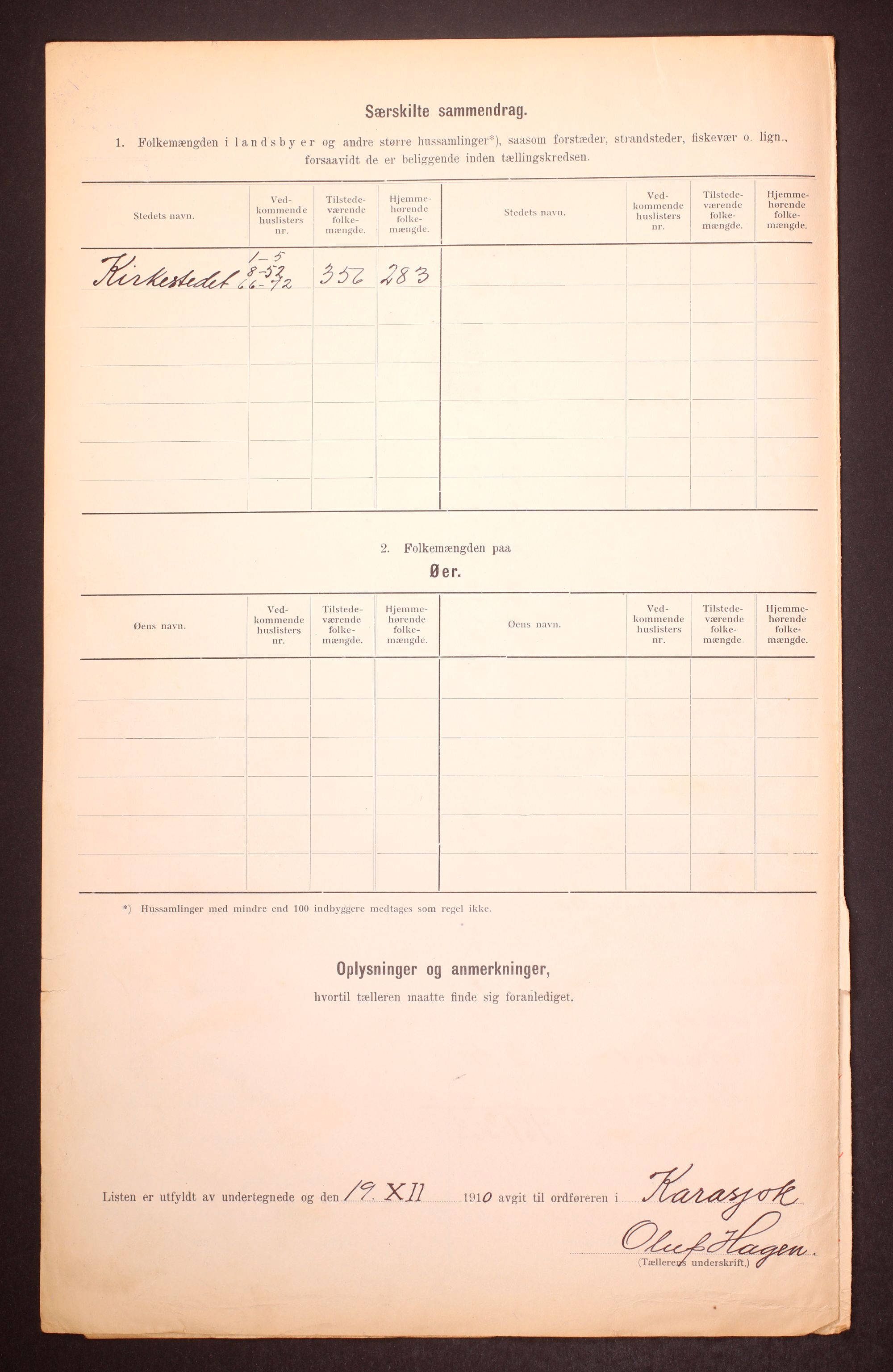 RA, Folketelling 1910 for 2021 Karasjok herred, 1910, s. 6