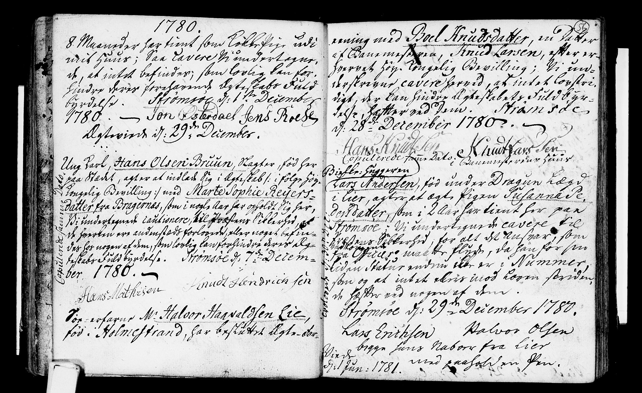 Strømsø kirkebøker, SAKO/A-246/H/Hb/L0001: Forlovererklæringer nr. 1, 1752-1815, s. 56
